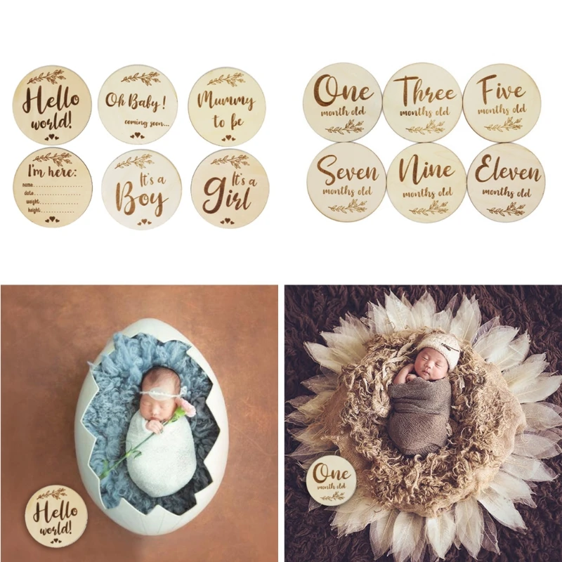 baby gifts australia personalised Baby Monthly Wooden Cards Newborn Shower Gifts Sets Monthly Milestone Cards First Year Growth Photo Props newborn family photos