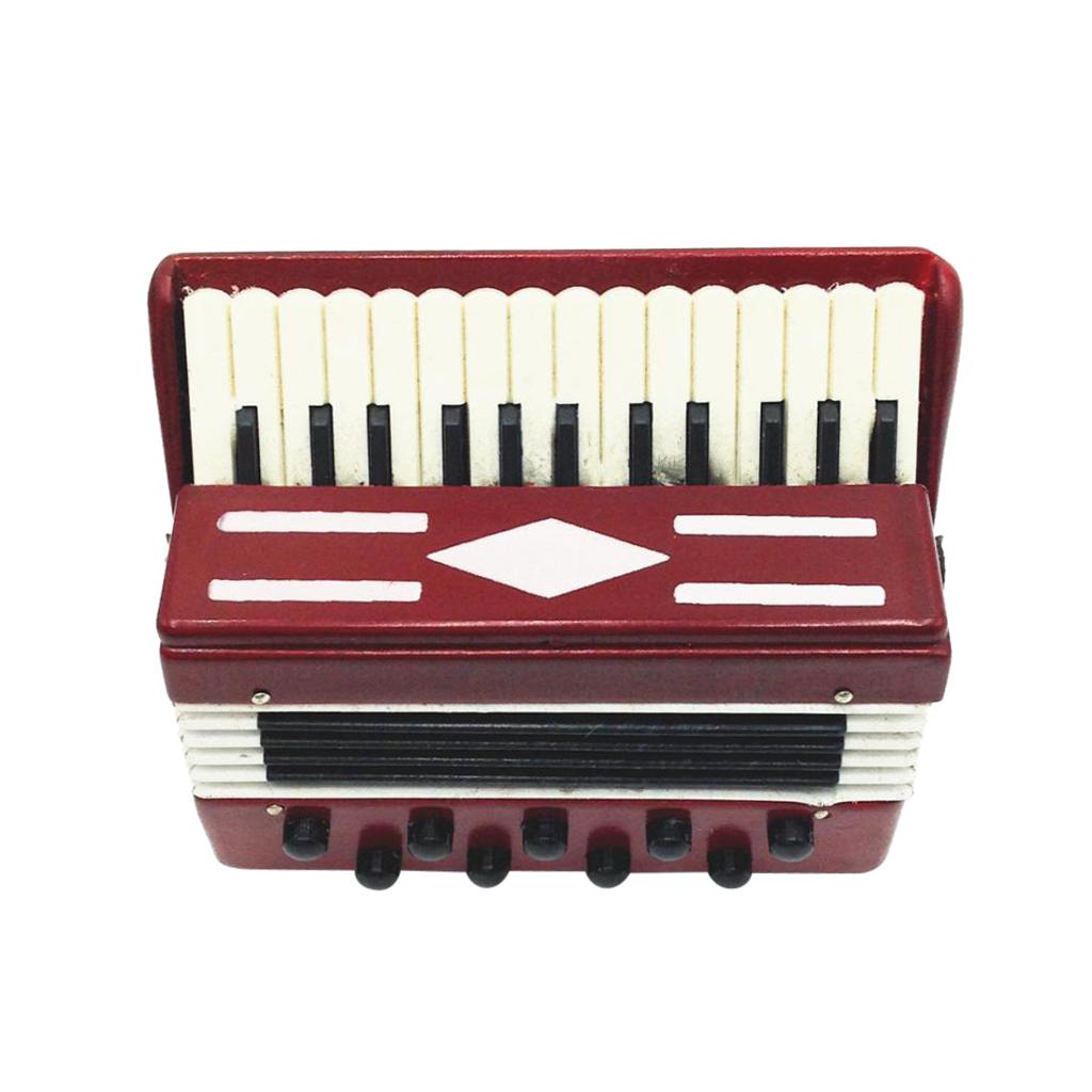 1:12 Scale Dollhouse Musical Instrument, Wooden Accordion, Dolls House Furnishings Collection Gift