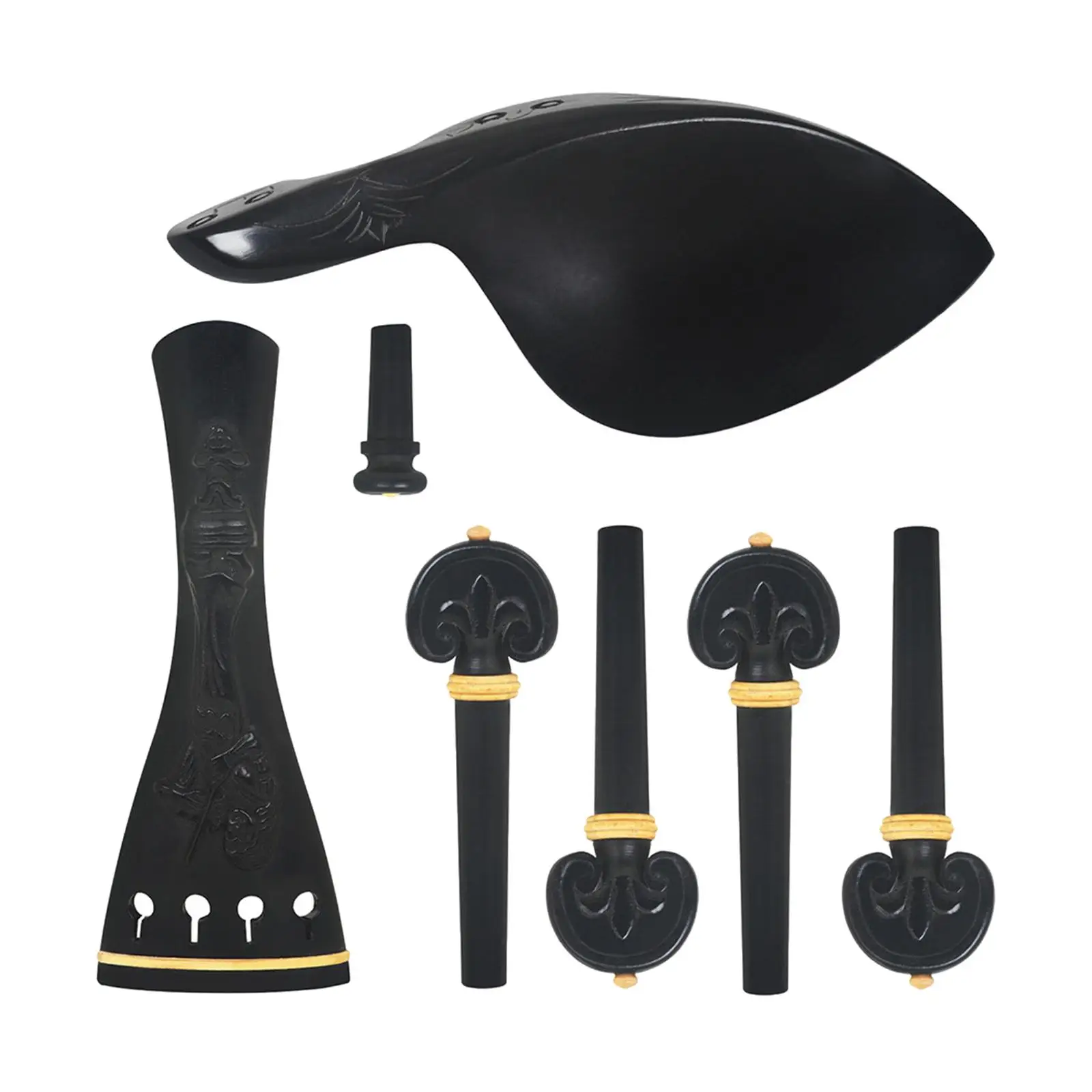 7Pcs Violin Accessory Kits Tailpiece Endpin Set for Beginner 4/4-3/4 Violin