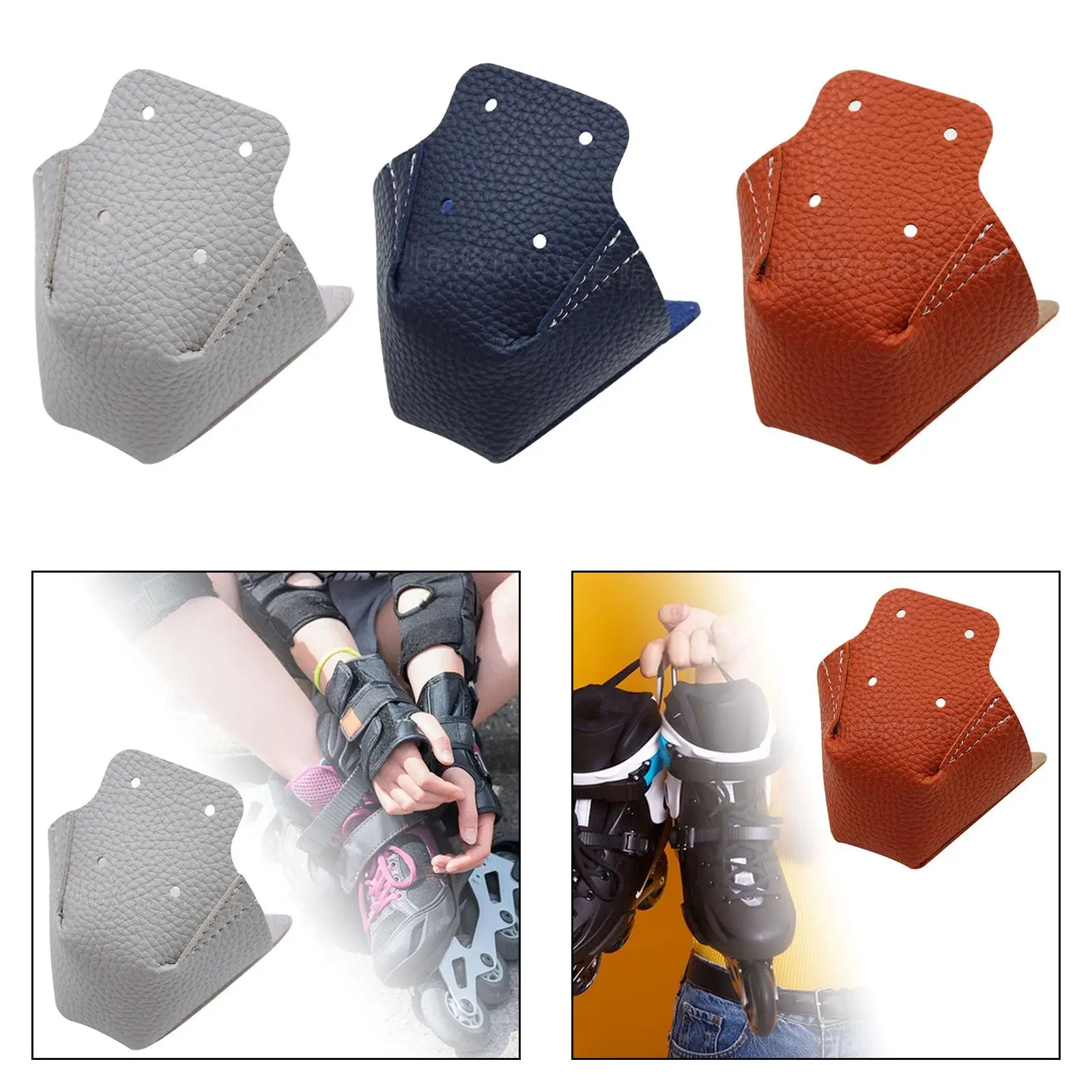 Roller Skate Toe Protector Durable PU Leather Portable Easy to Install Protective Cover for Roller Skate Outdoor Shoes Supplies