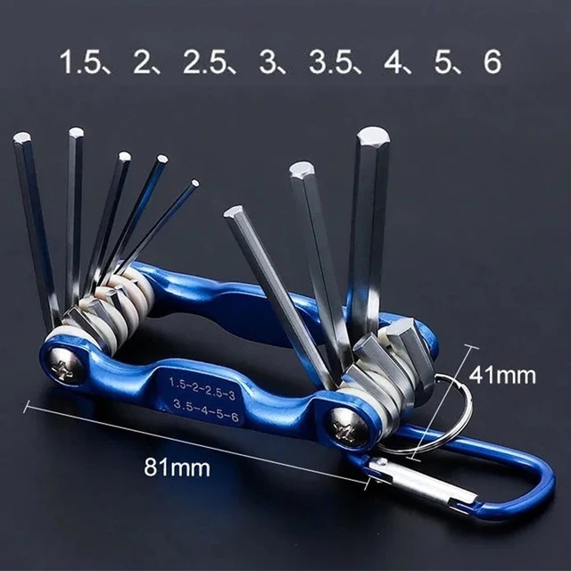Allen Wrench Metric Fold-Up Hex Key Set 1.5 mm-6.0 mm 7 Pcs Made in US