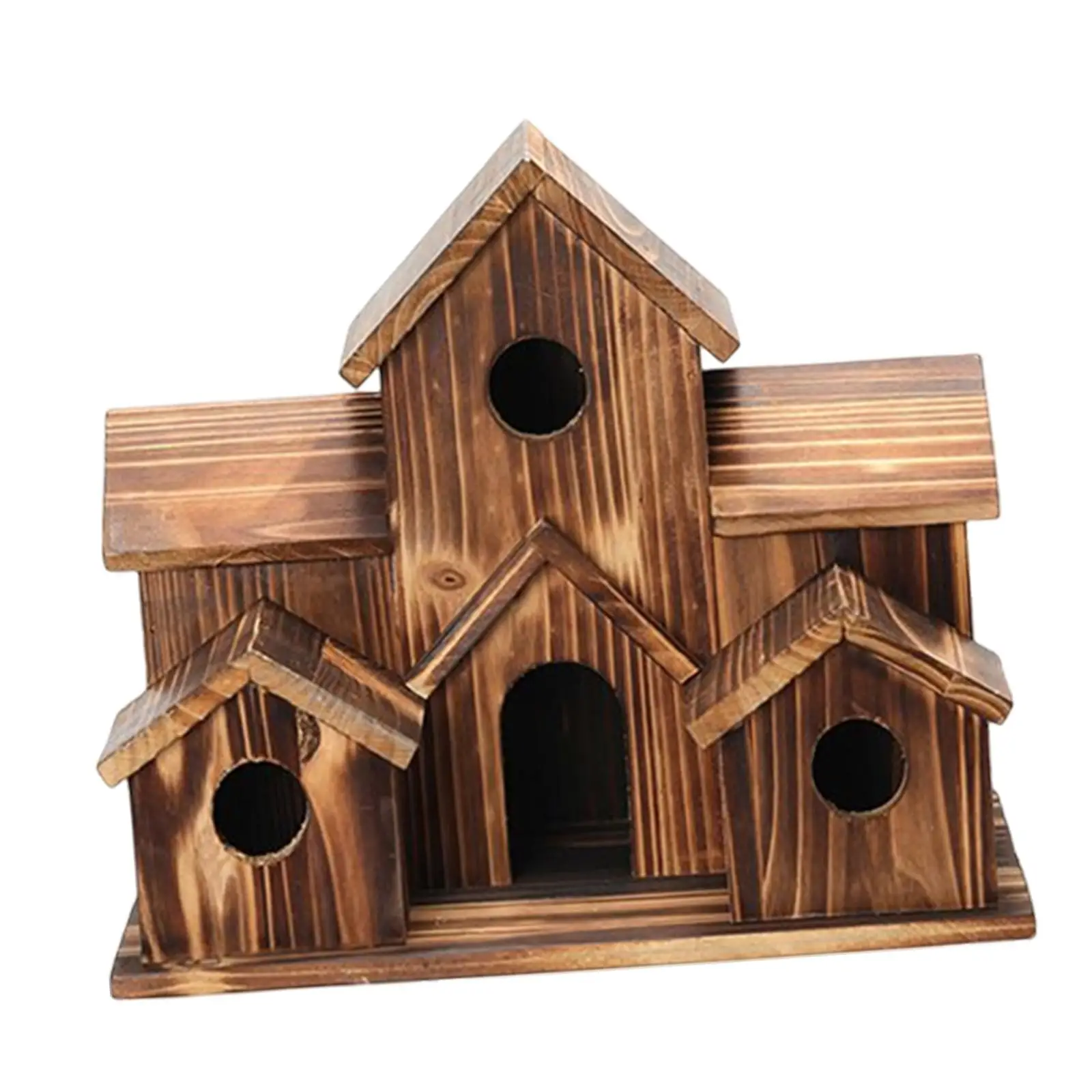 Wooden Birdhouses Decor Supplies natural Large Birds Hut Hangable Bird Cage for Outdoor Lawn Window Patio Home