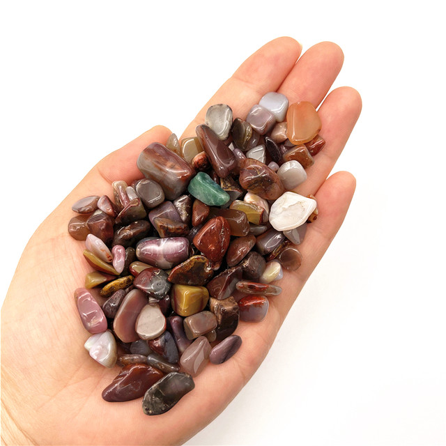 100g 5-8mm Blue Glass Red Glass Gravel Stones Polished Rock