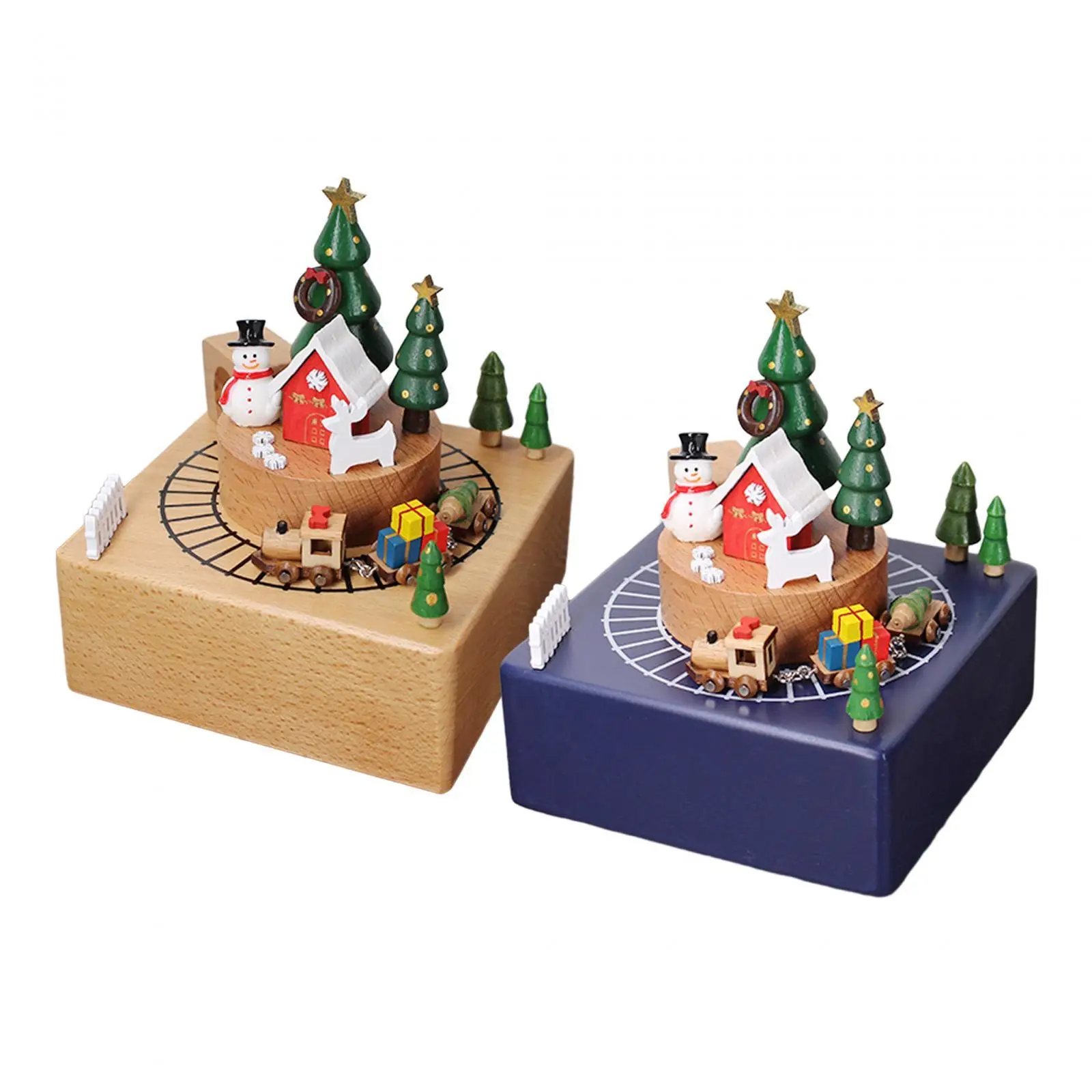 Christmas Train Musical Box Classic Clockwork Type Play Melody ``merry Christmas`` Handmade for Family Kids Christmas Holiday