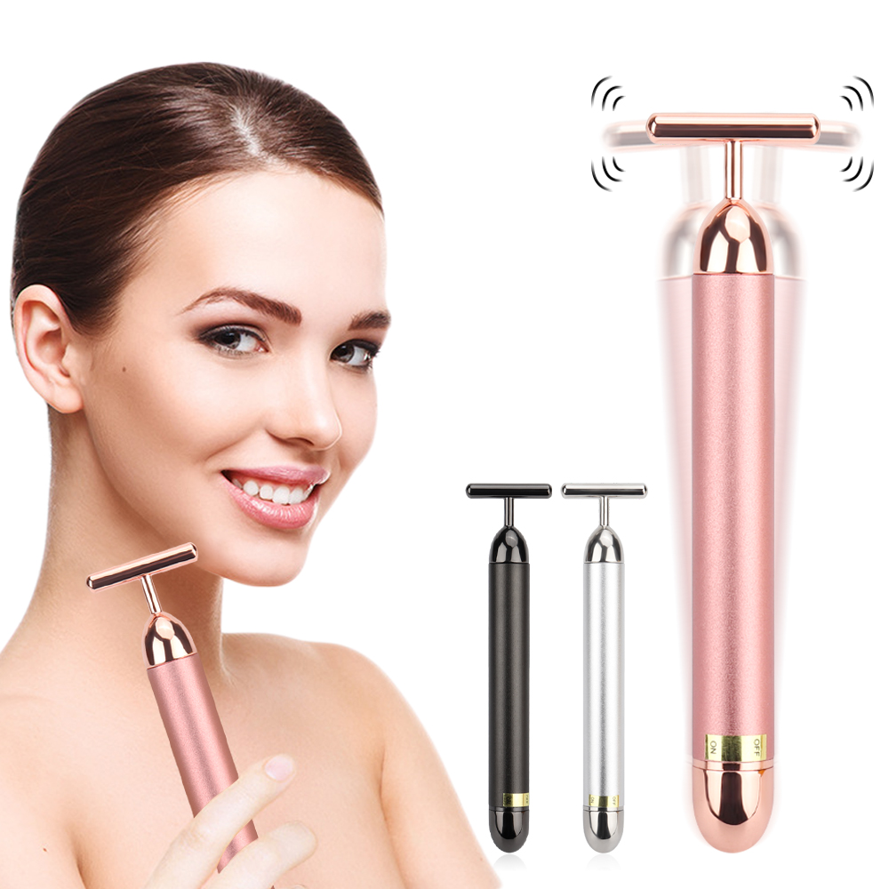 Best of T Type Electric Golden Beauty Stick V Face Artifact Facial Massage Lift Vibration Massager For Face Beauty Equipment Wrinkle Bar Reviews & Tips