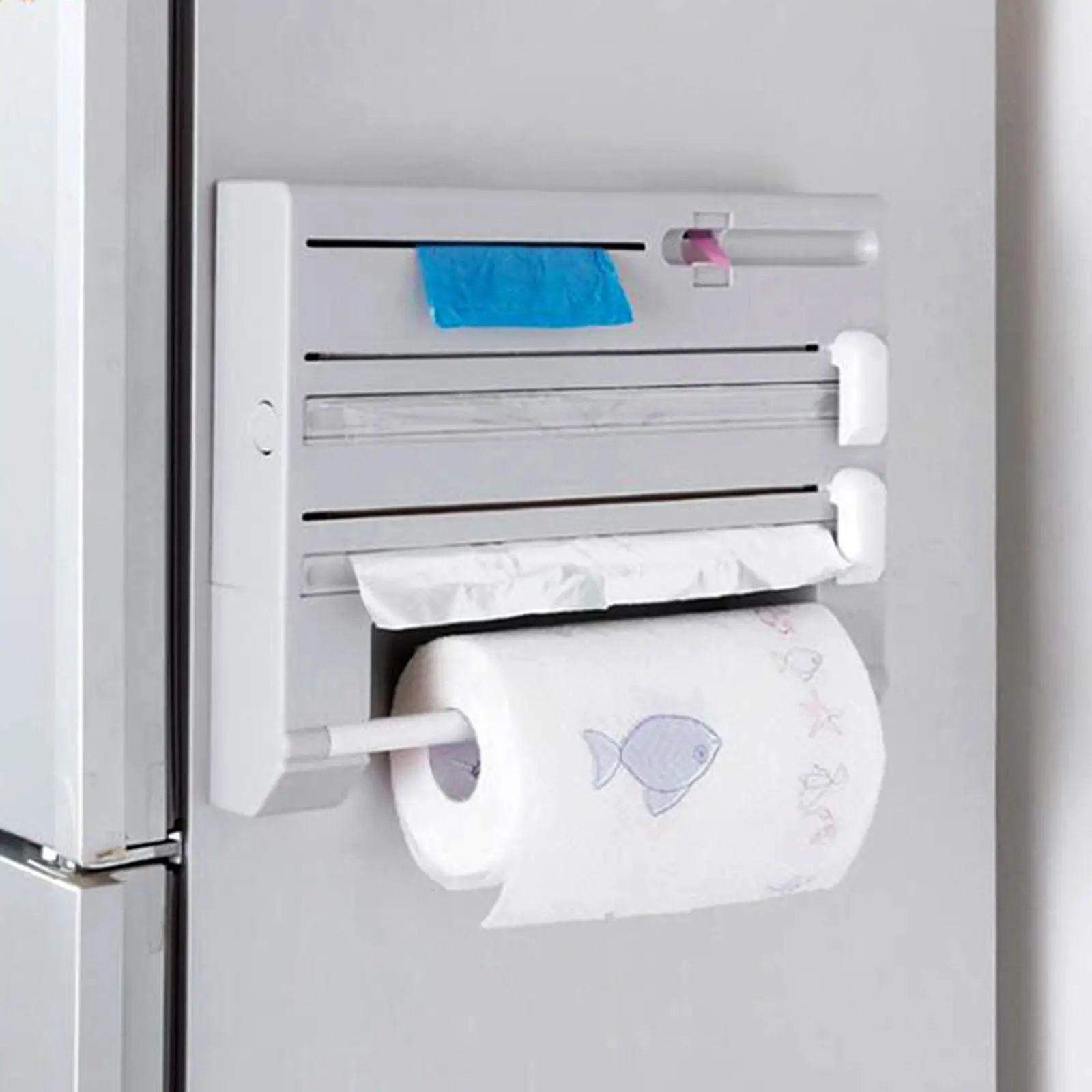 Wall Mounted Paper Towel Rack Tissue Film Holder Wrap Tin Foil Dispenser Storage Organizer for Kitchen Organization