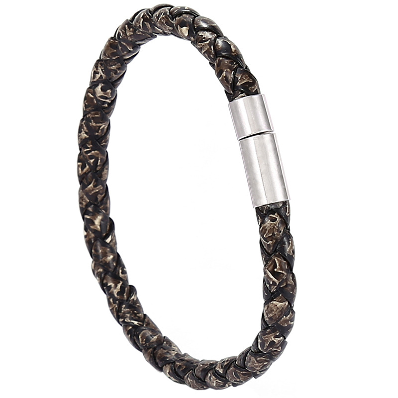 Talarurus Men’s Brown Leather Single Wrap Bracelet