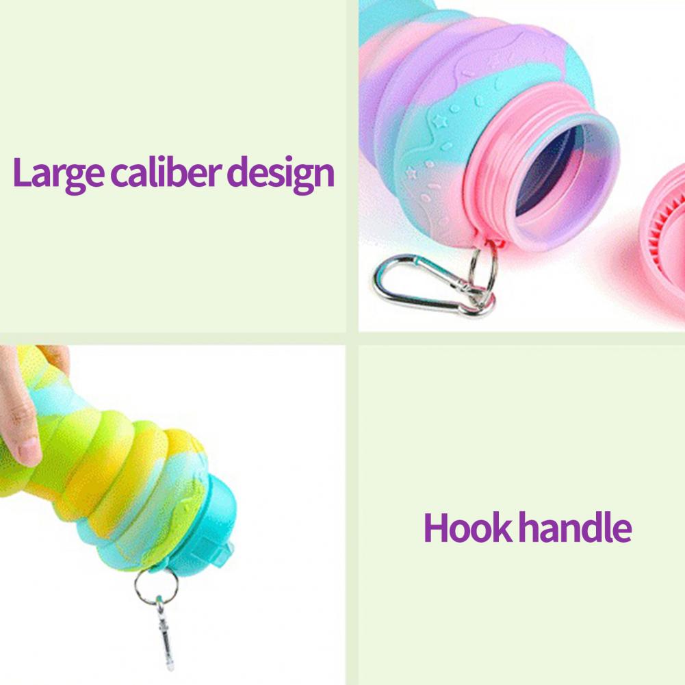 Reusable Thickened Folding Water Cup High Capacity Foldable Water Bottle Collapsible Sport Water Cup Daily Drinking Bottle 600Ml