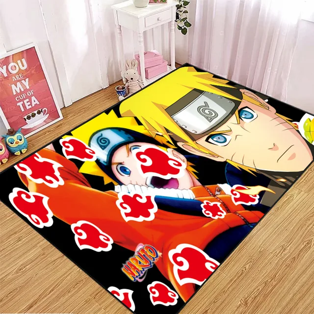 Tapete Capacho Entrada Naruto Akatsuki nuvem desenho anime japonês 60x40 Cm