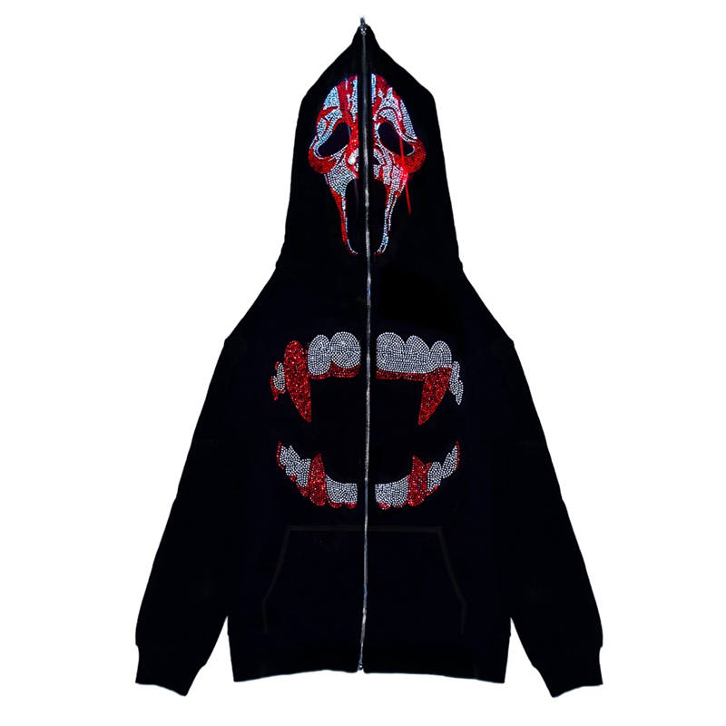 E-Girl-Dark Academia Zip-Up Hoodies, Moletons, Manga Comprida,