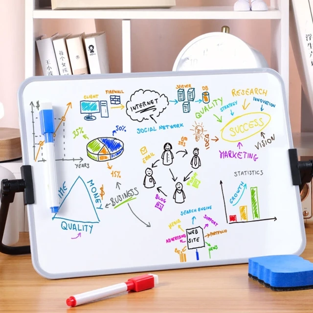 Whiteboard Double Sided Desktop  Magnetic White Whiteboard Stand -  Magnetic Dry - Aliexpress