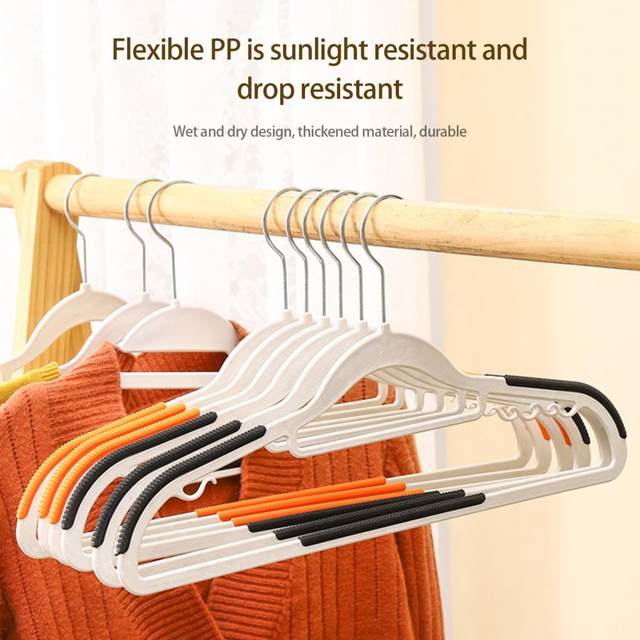 10pcs Anti-slip Clothes Hangers 38cm Plastic Coated Wire Clothes Drying  Rack, Clothes Support, Clothes Hanging, Without Trace, Suitable For Clothes  Shop, Household