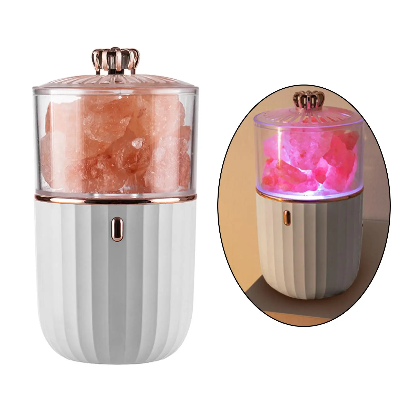 Himalayan Salt Lamp Essential Oil Diffuser Colorful Light Wireless Aroma Night Light for Desktop Home Bedside Bedroom Decoration