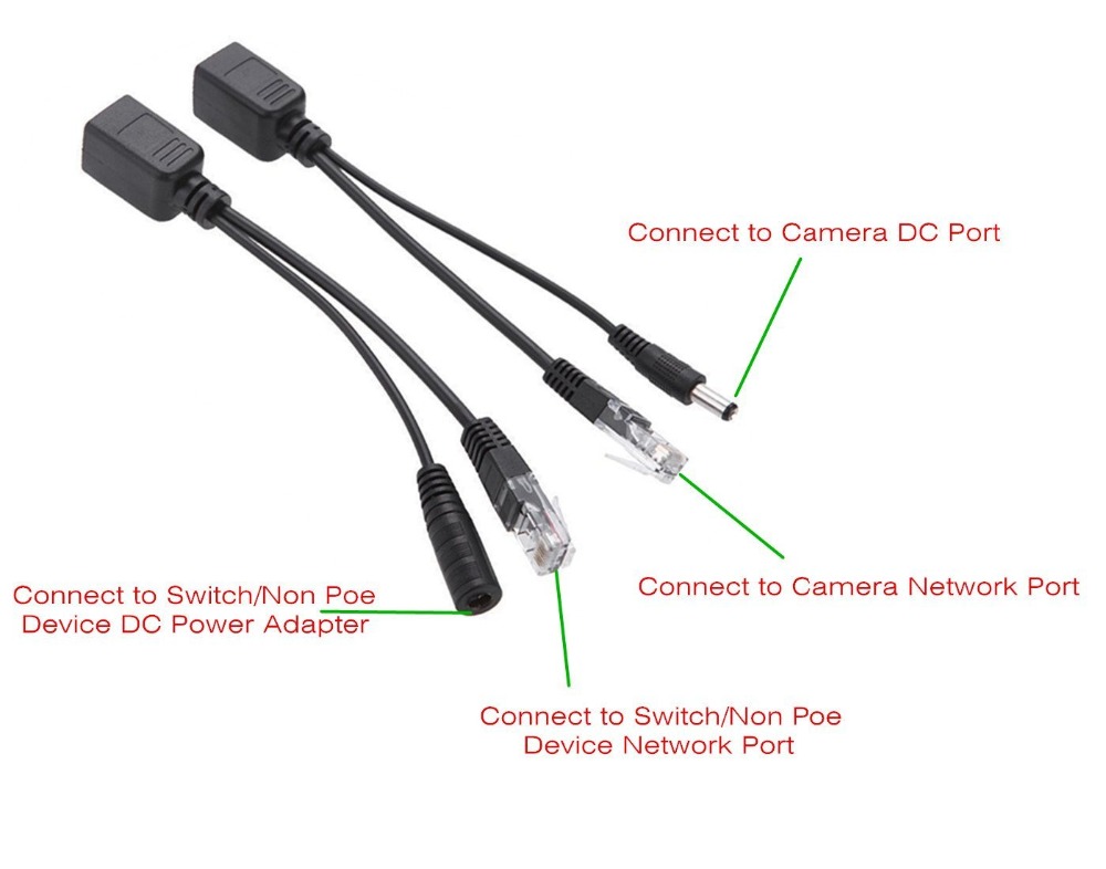 poe cabo adaptador de cabo fita selecionada