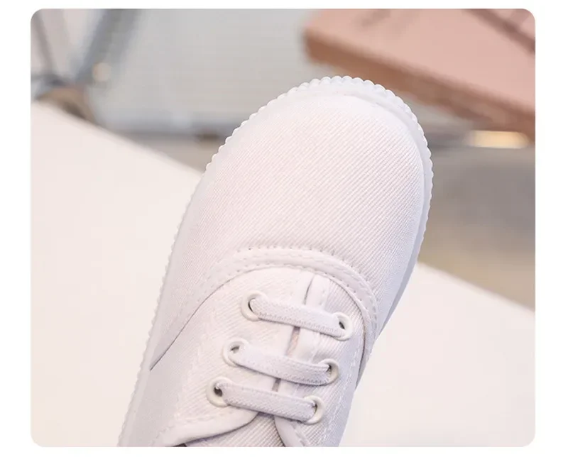 Weiße Leinwand Schuhe für Jungen Jungen Mädchen Freizeit schuhe Kinder niedliche weiche Sohle Wanderschuhe Kleinkind Kinderschuhe – Detail 14