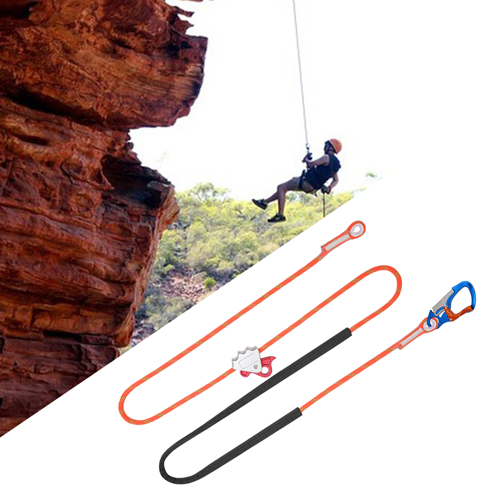 Segurança Escalada Posicionamento Ajustável Corda Lanyard, Corte