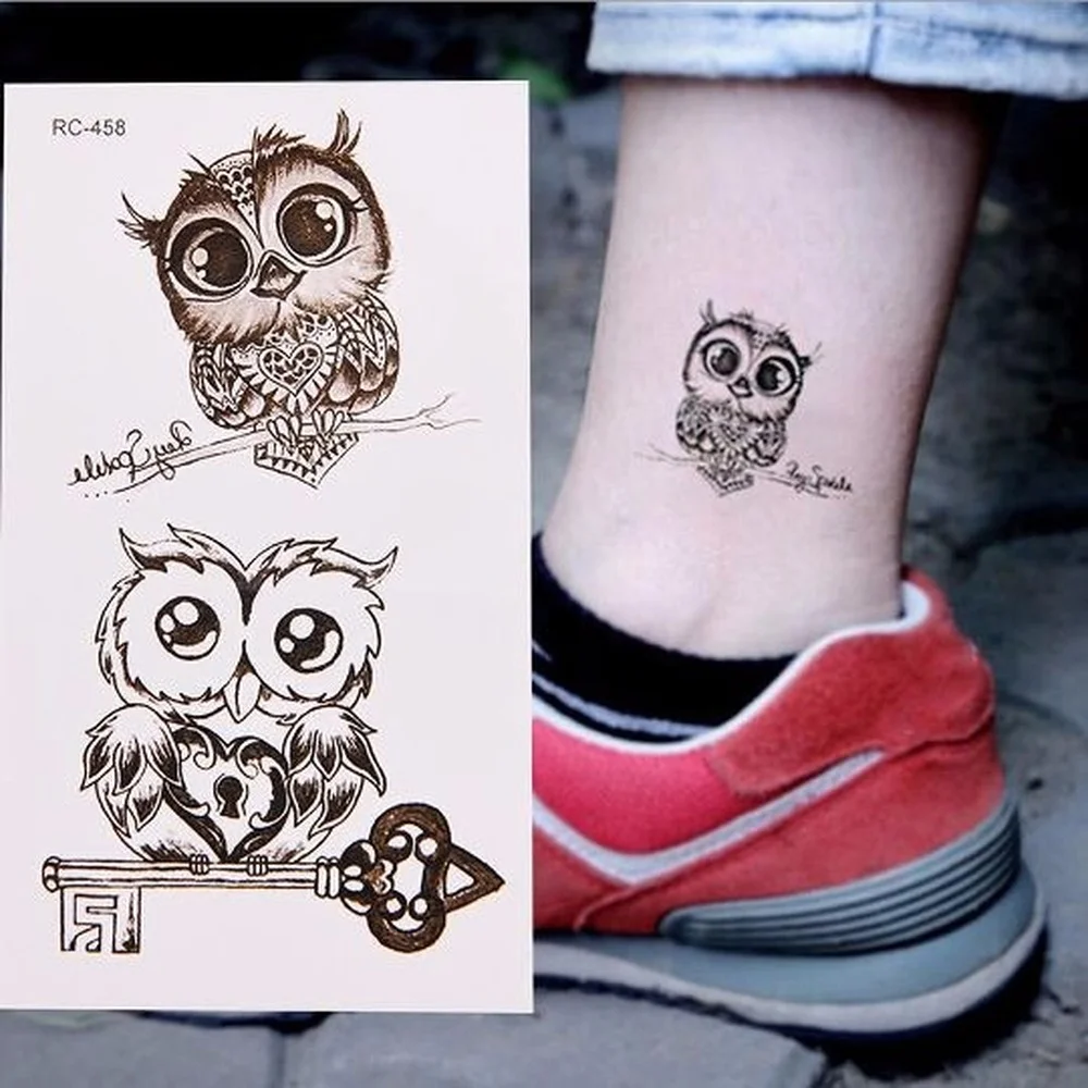 5pcs/set Tattoo Disposable Owl Tattoo Sicker Cute Waterproof Temporary  Tattoo Stickers Body Foot Hand Art Makeup Water Resistant - Temporary  Tattoos - AliExpress