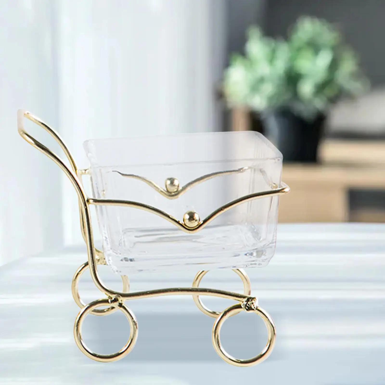 Creative Candlestick Stand Tea Light Tray Mini Shopping Cart Taper Candle Candleholder for Candy Wedding Coffee Bar Home