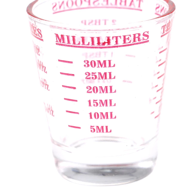 DS. DISTINCTIVE STYLE 30/60/120 Milliliter Measuring Cup 2 Pieces Shot  Glass Measuring Cup with 4 Kinds of Measuring Scale for Small Amount Liquid