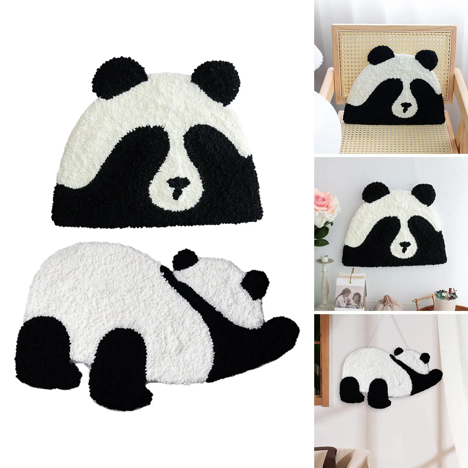 Handcraft Panda Latch Hook Rugs Rug Material Pack Embroidery for Adults