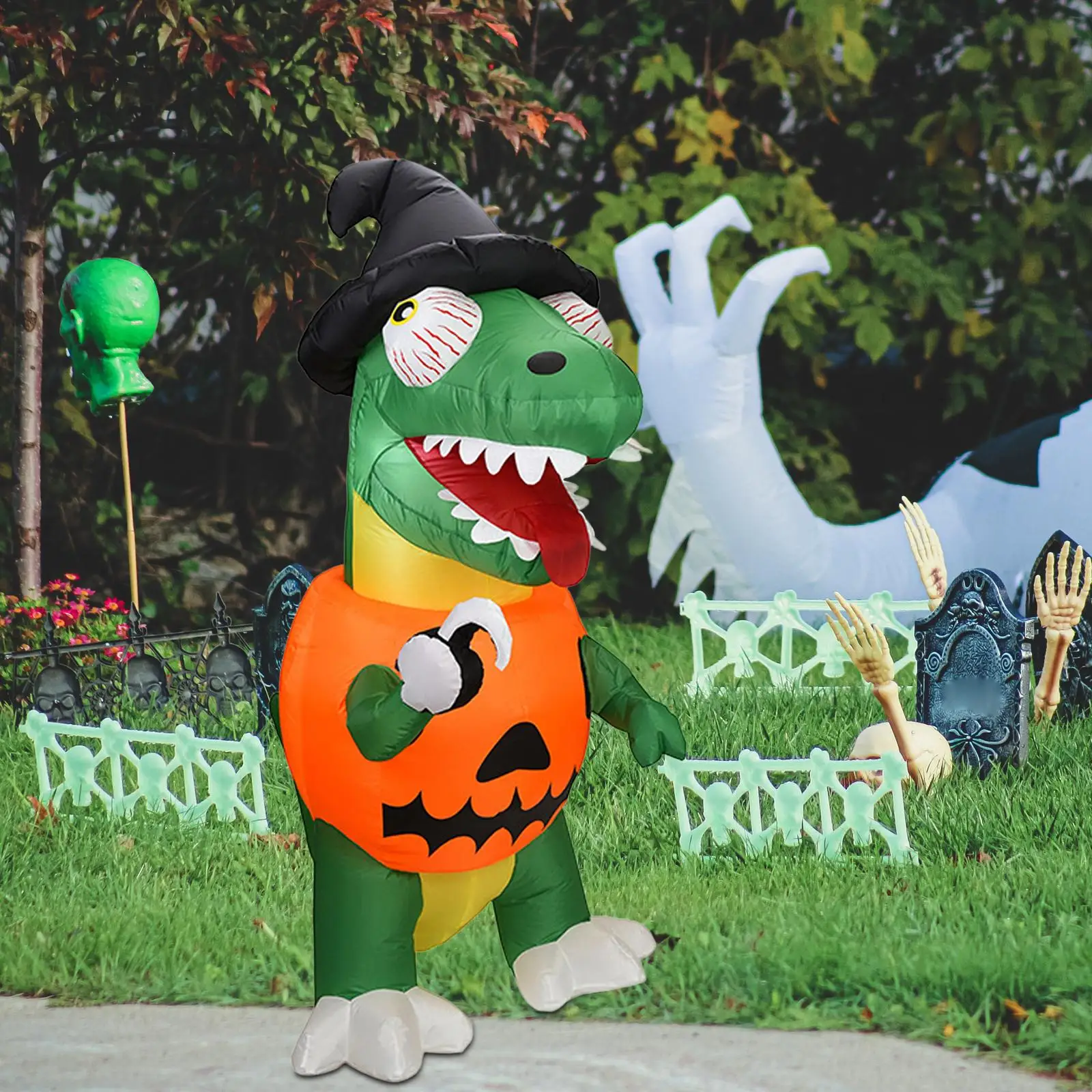5.9 ft Halloween Inflatable Dinosaur for Lawn Garden Outdoor Home Supplies