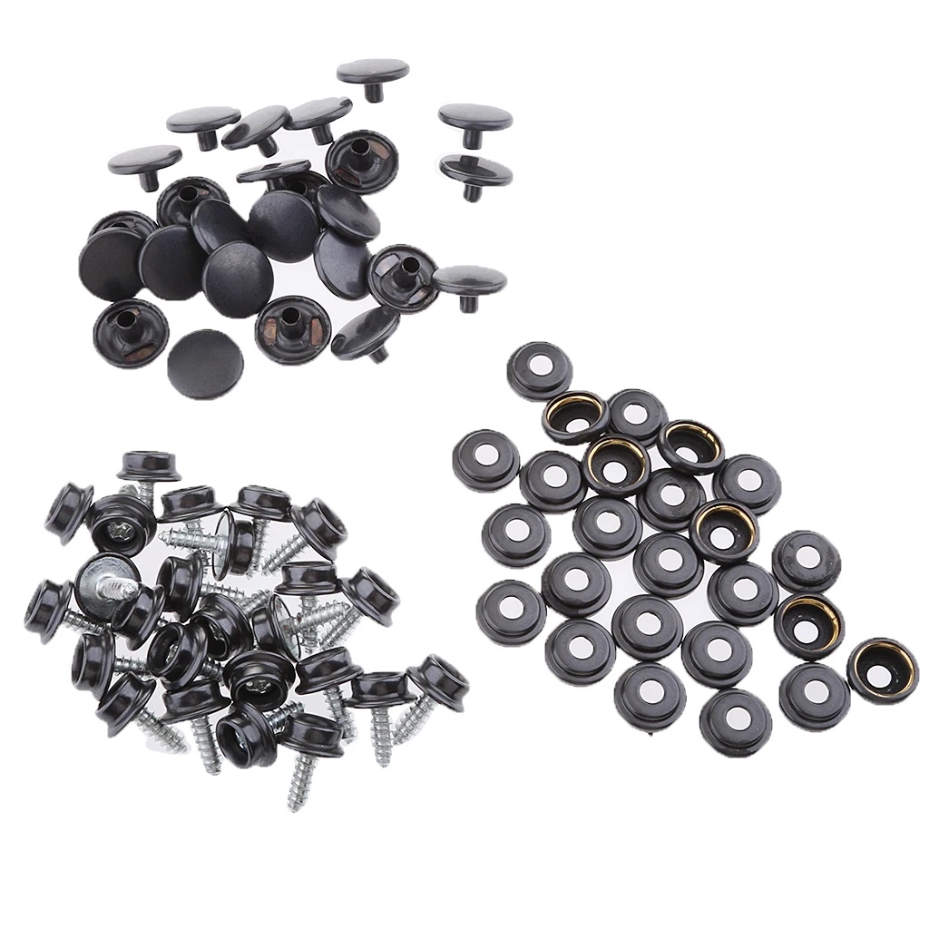 75PCS 12mm Snap Fastener Screws Studs Button Canvas Boat Marine Tent Cover