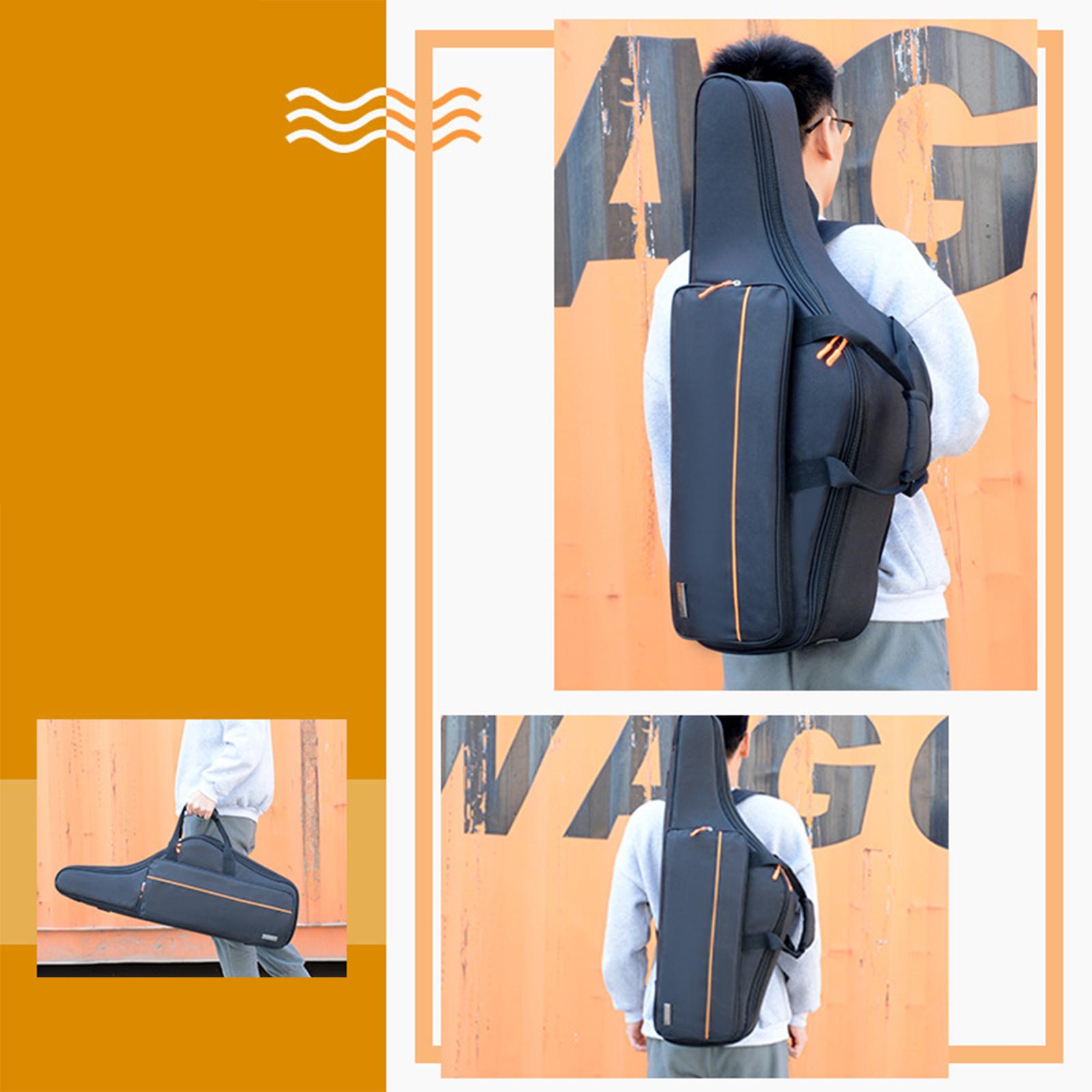 Saxophone Storage Bag Carrying Case Waterproof Accessories Portable Thicken with Exterior Pocket for B Flat Tenor Sax Outdoor