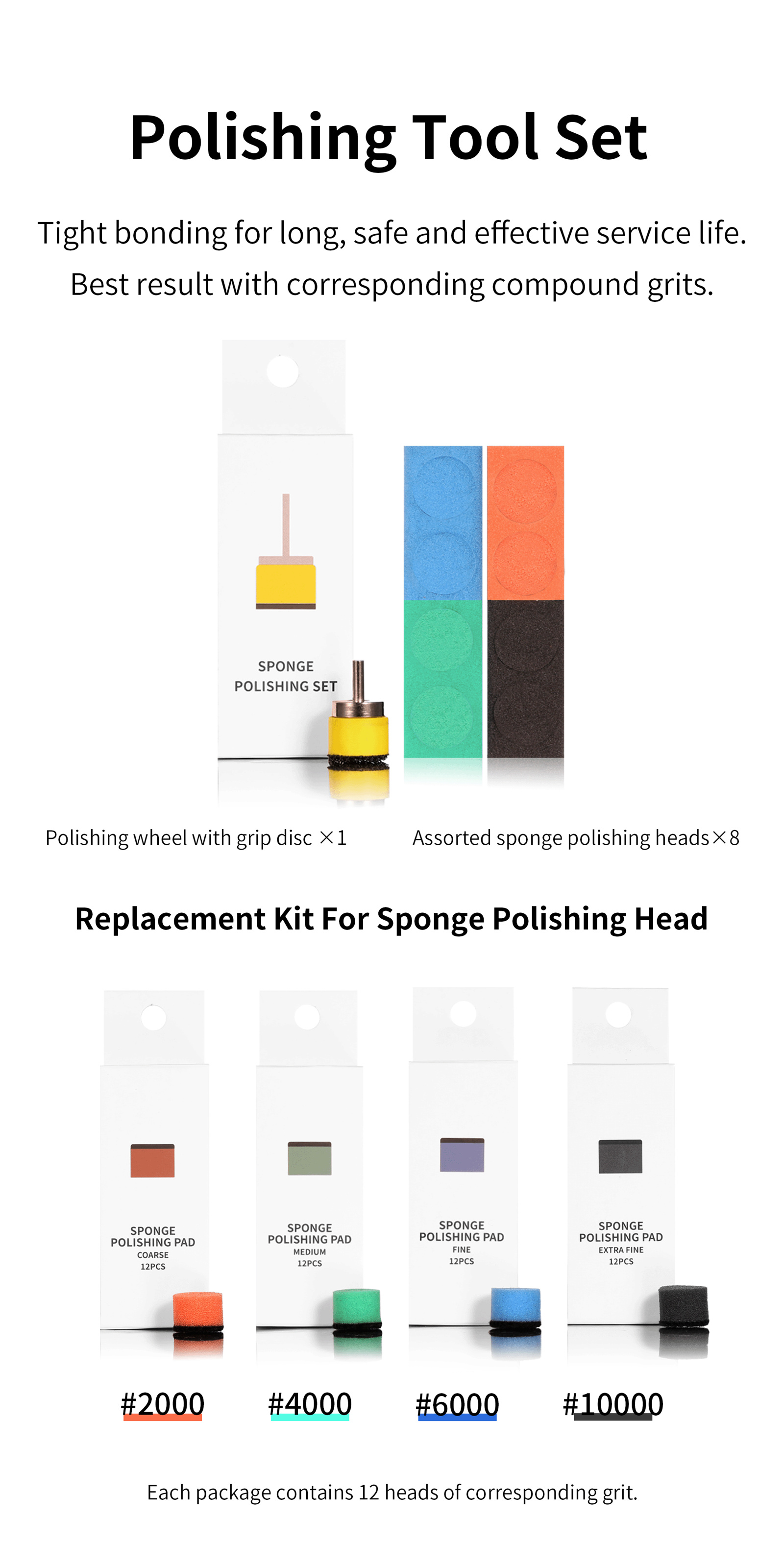 DSPIAE #2000~#10000 Sponge Polishing Pad for Model Polishing Model Tool