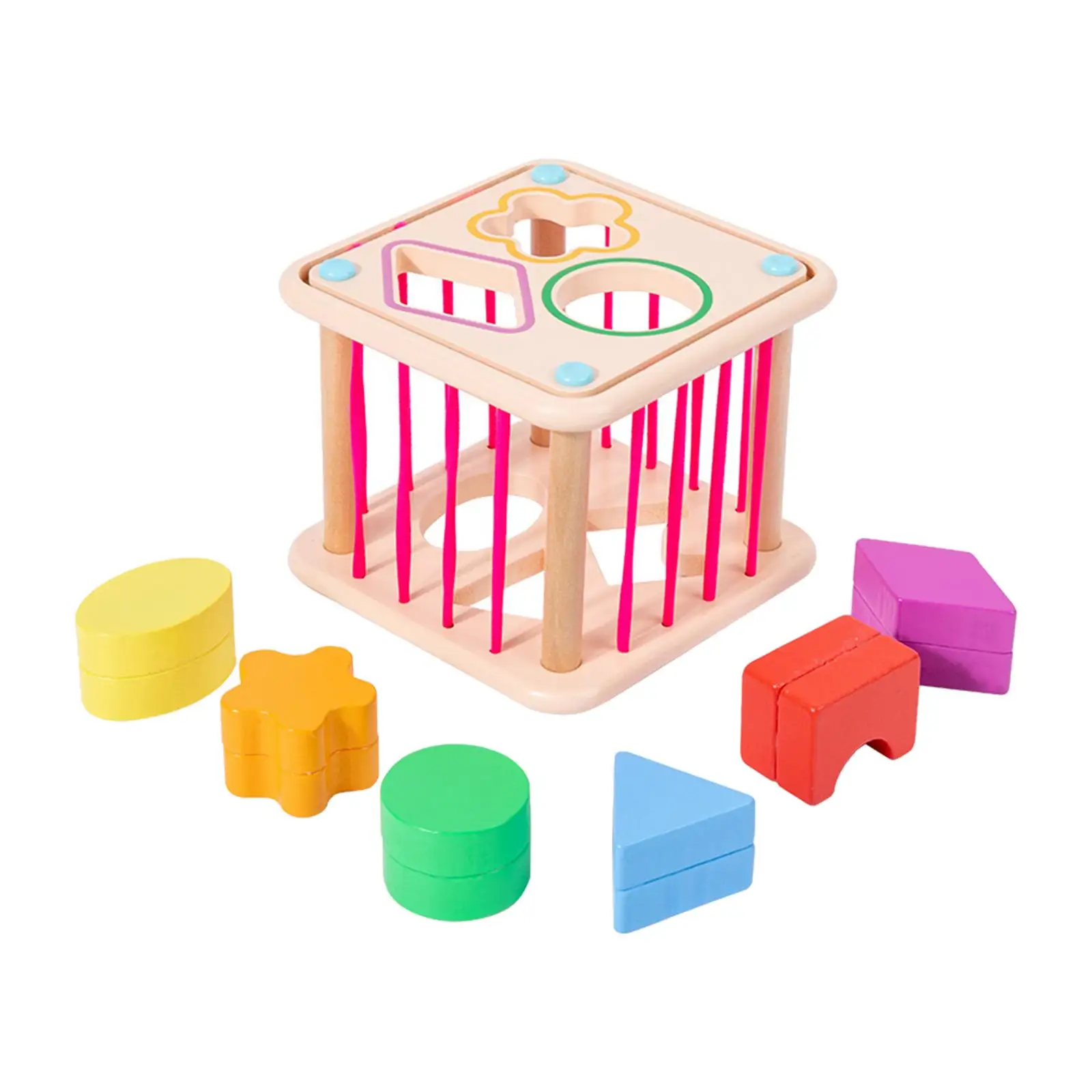 Shape Sorter Toy Wooden Matching Montessori for Preschool Toddlers Children