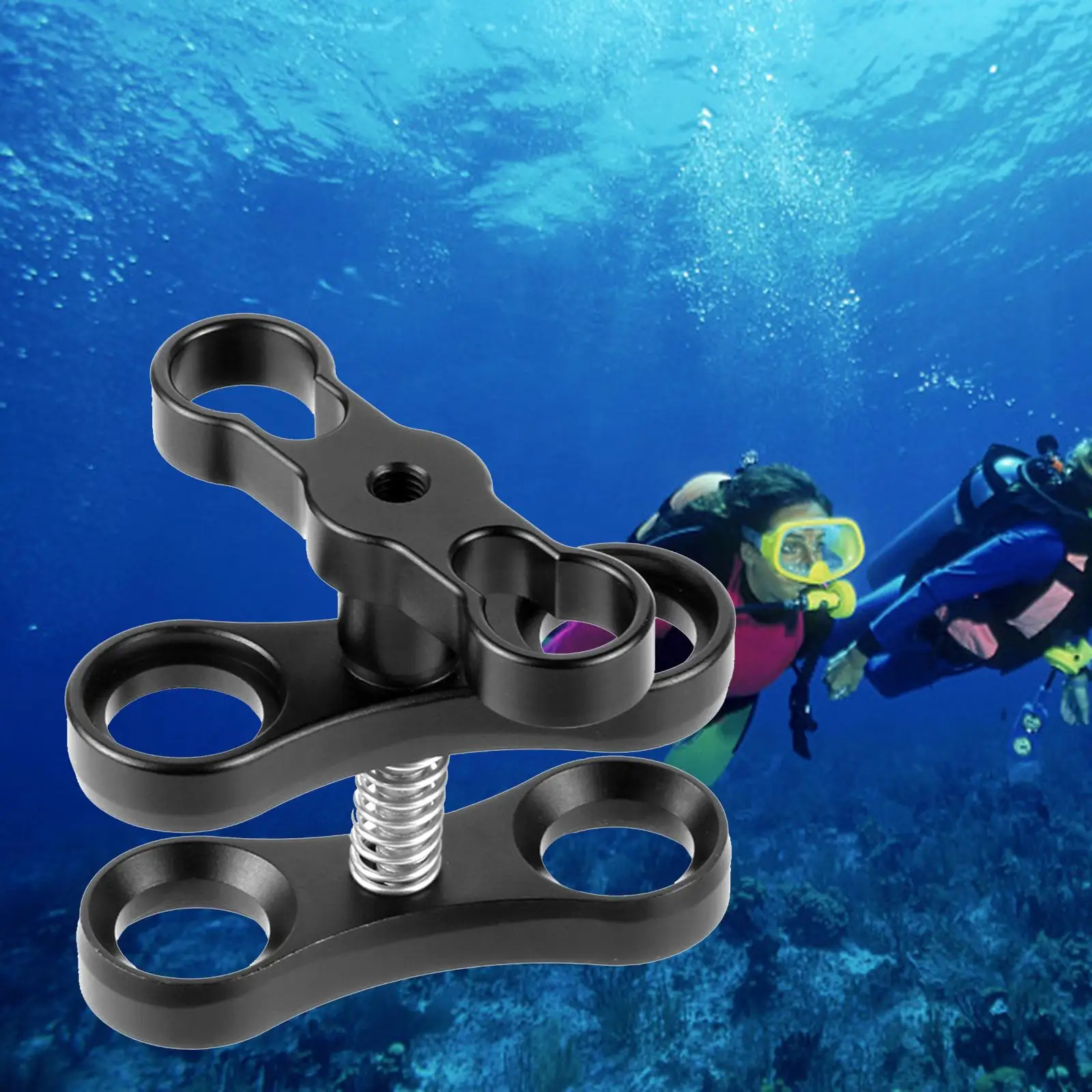 Diving Lights Butterfly Clip Double Ball Joint Connector Arm Clamp Mount Aluminum Alloy Underwater for GoPro Sport Camera