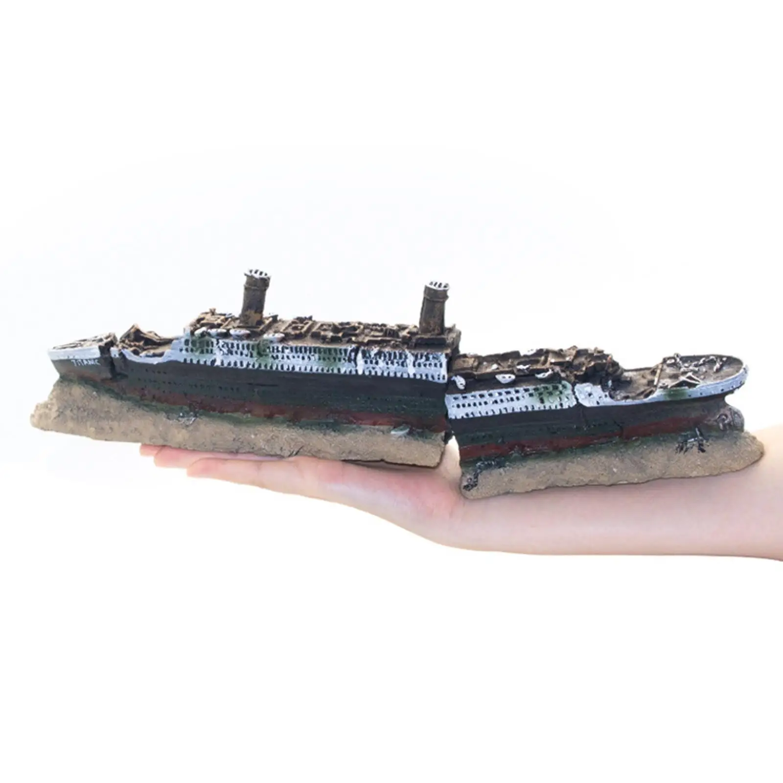 Aquarium  Medium Resin Titanic Shipwreck Ship Ornament Decor 38cm
