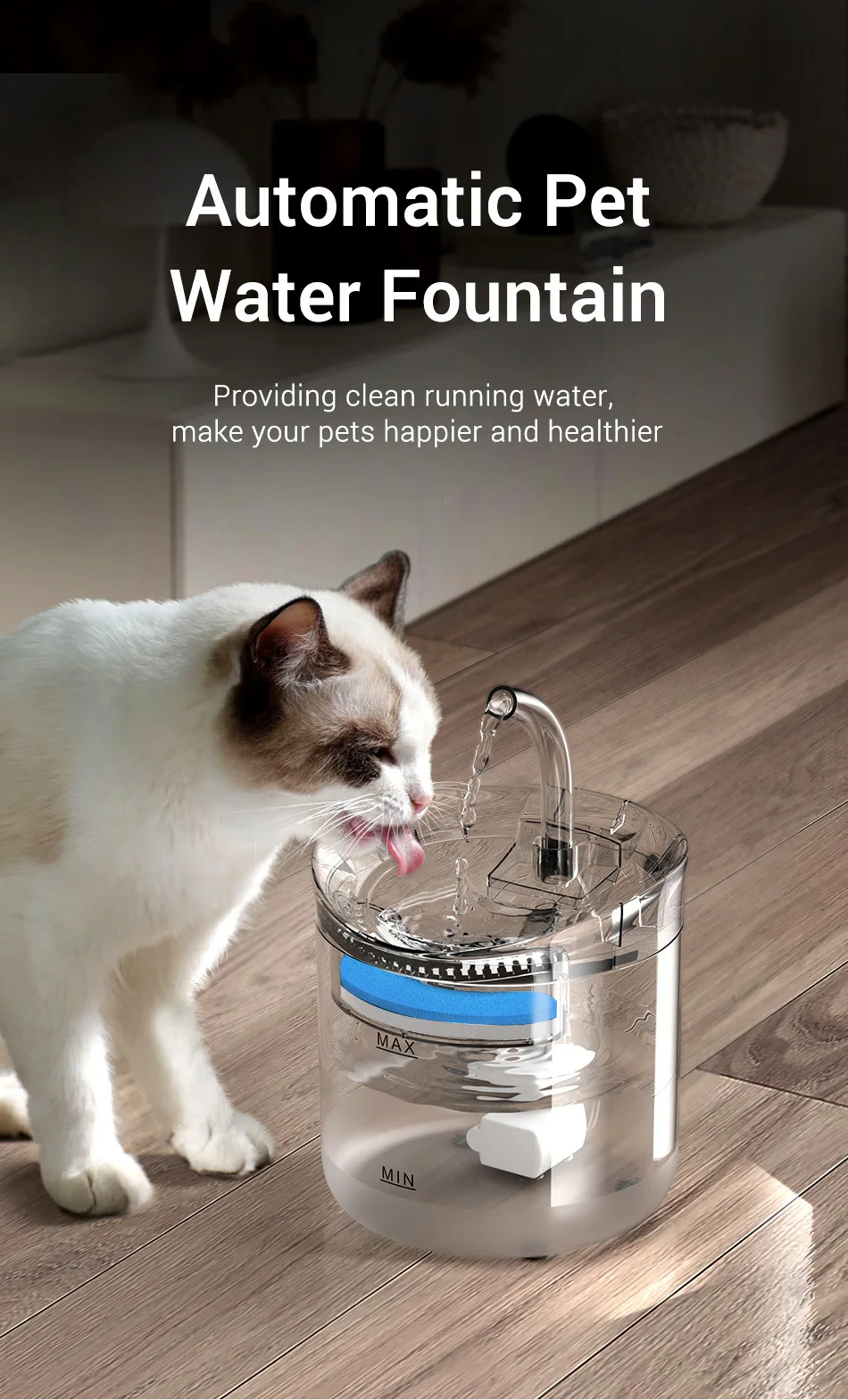Filtro de água de gato 2L Sensor