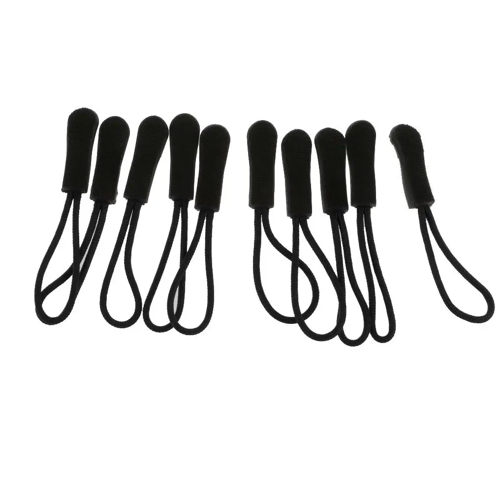 10pcs Coat Zipper Pulls Replacement Zip Fixers Cord Puller Slider for Jacket Backpack Sleeping Bag Replacement Toggles Tags