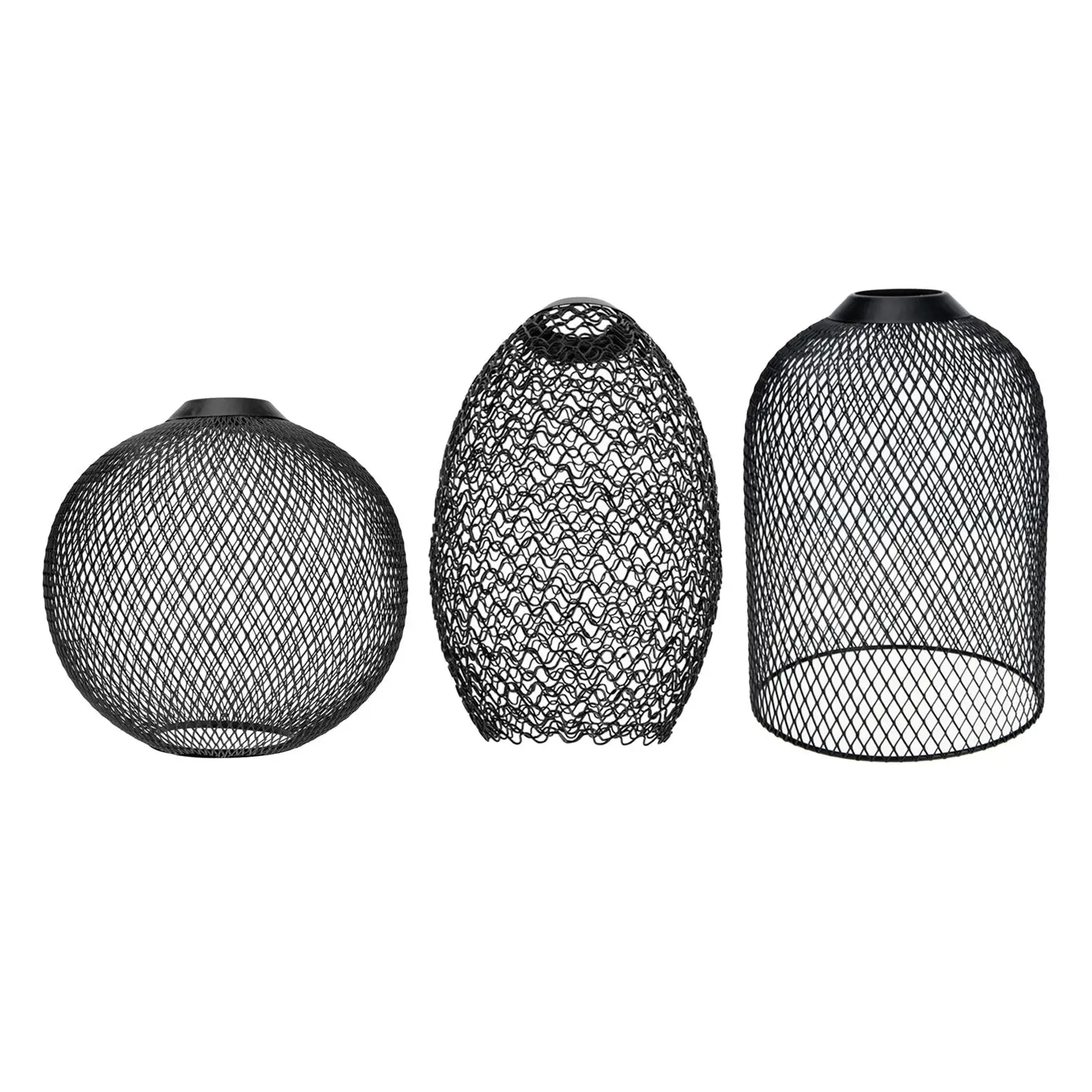 Metal Pendant Lamp Shade Chandelier Wrought Iron Wire Lampshade for Kitchen Island, Cafe