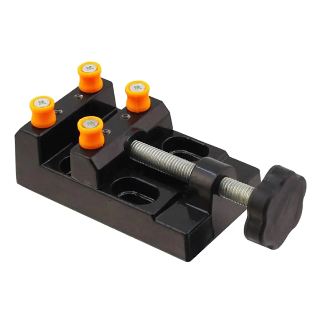 Black Jaw Bench Clamp Mini Drill Press Vice  Flat  DIY Hand Tools 6x12.5x5cm