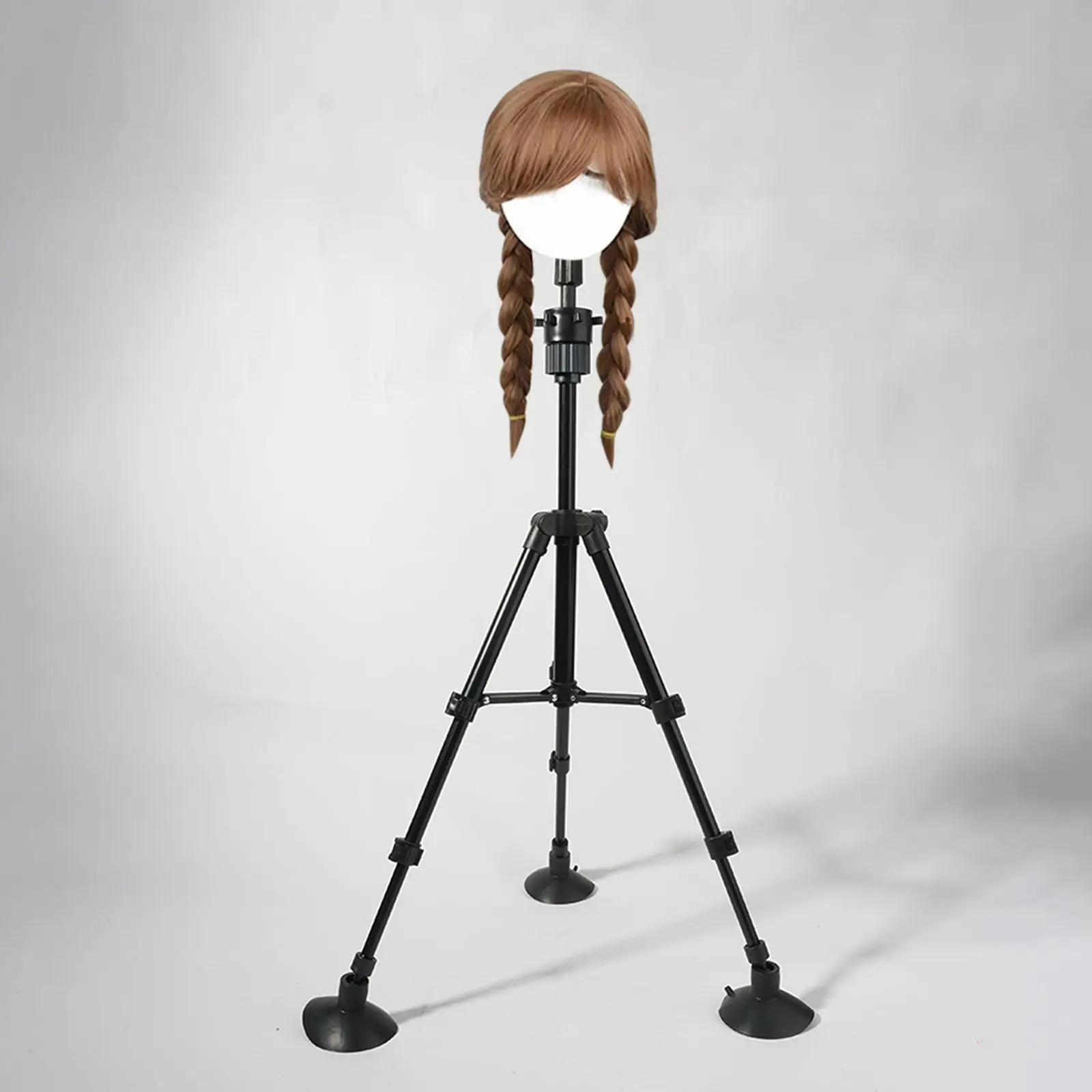 Wig Tripod Stand with Suction Cups for Cosmetology Hairdressing Training Wig Head Stand Tripod