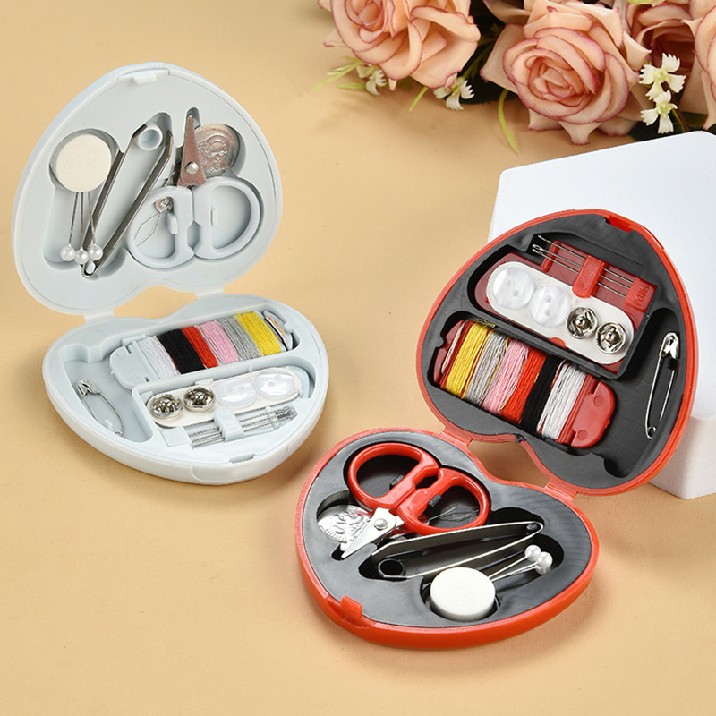 Description Picture 5 of itemMini Sewing Box Household Buttons Scissor Pins Heart-shaped Storage Box Portable Travel Sewing Tool Accessor Швейные Инструменты