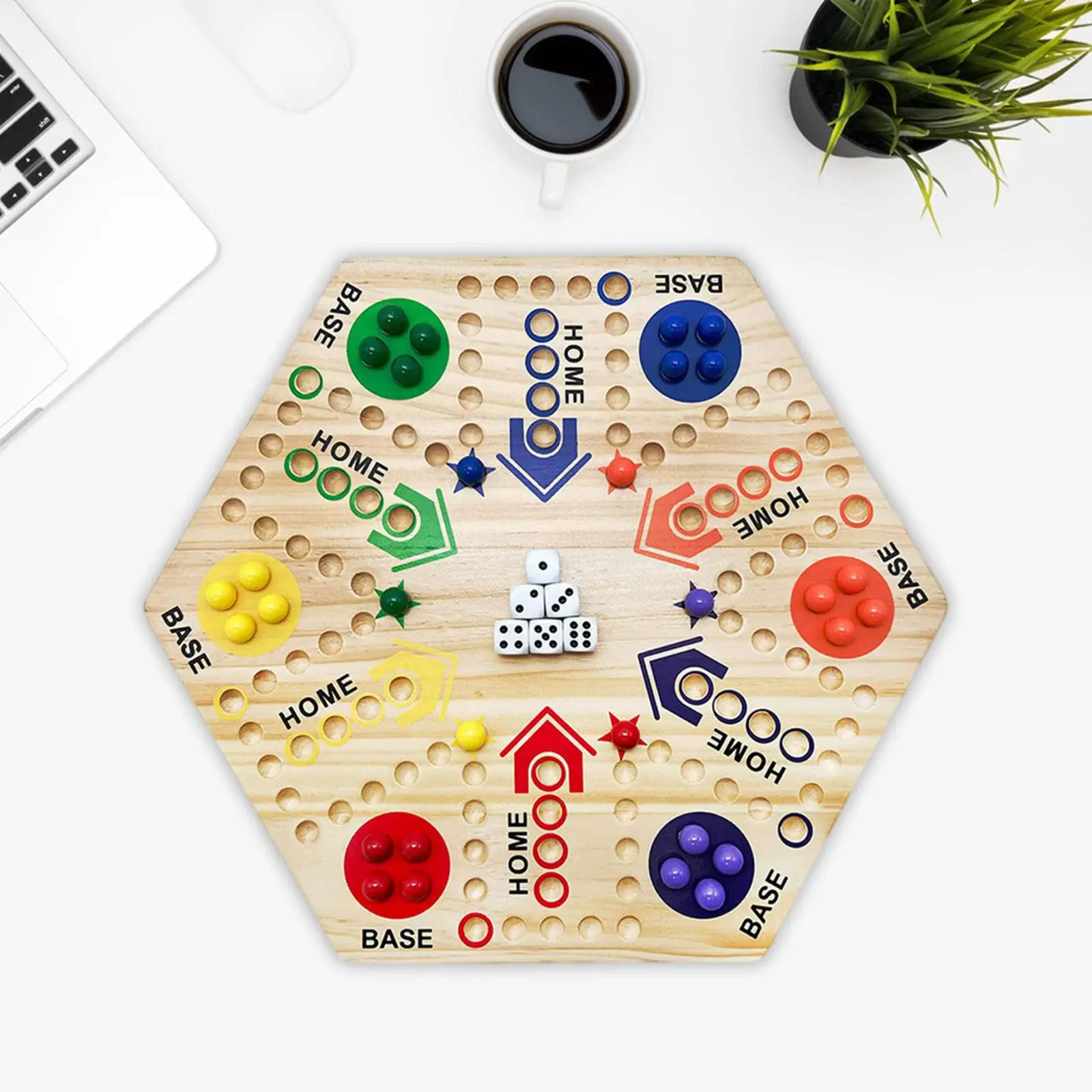 Marble Board Game Portable Travel Toy Board Game 6 and 4 Players Flying Chess Playset for Kids Family Game Friends Adults Party