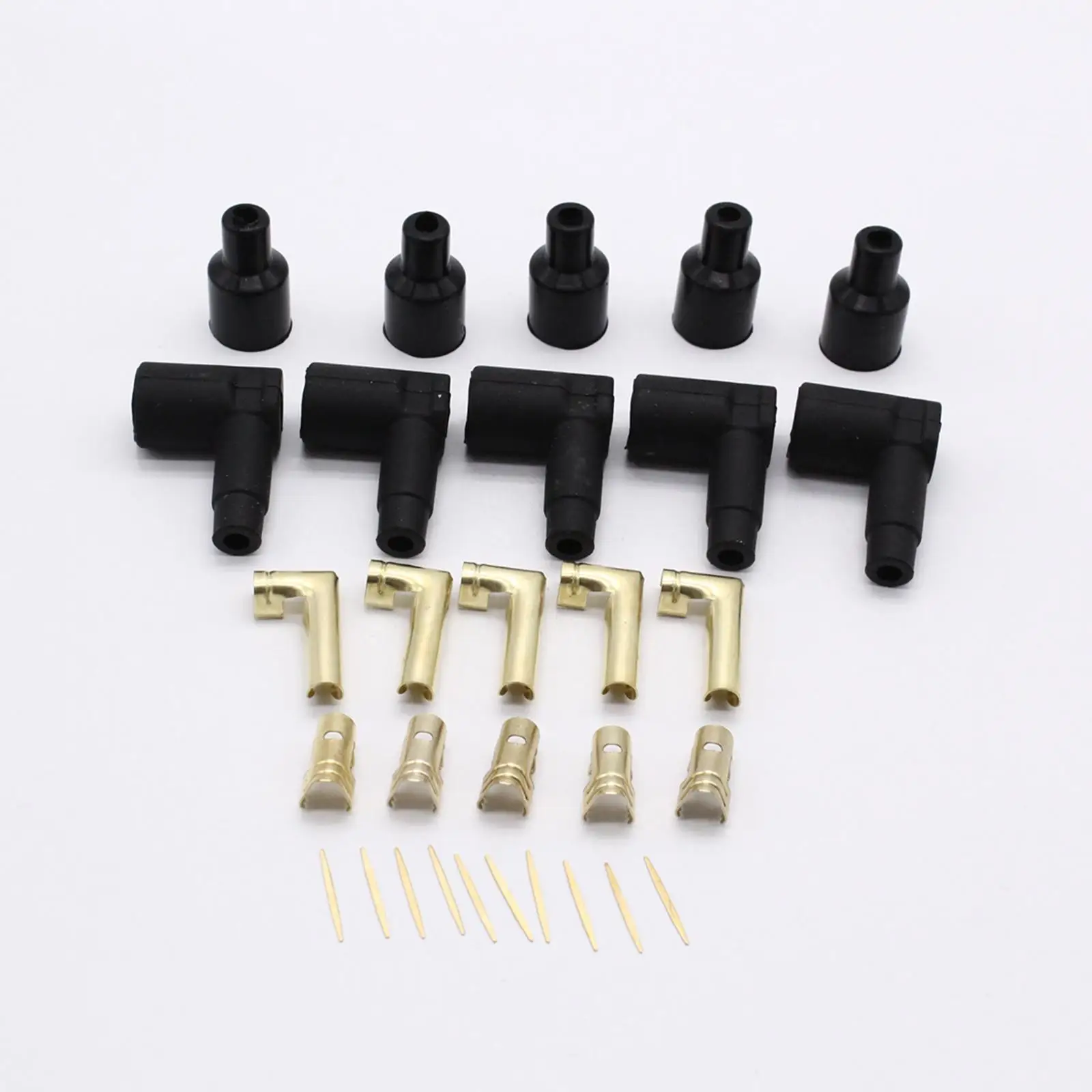 5 Pieces Coil Spark Plug Coil Boot Terminal Set Push On Terminal Ignition Wires Accessories Durable Direct Replaces Professional