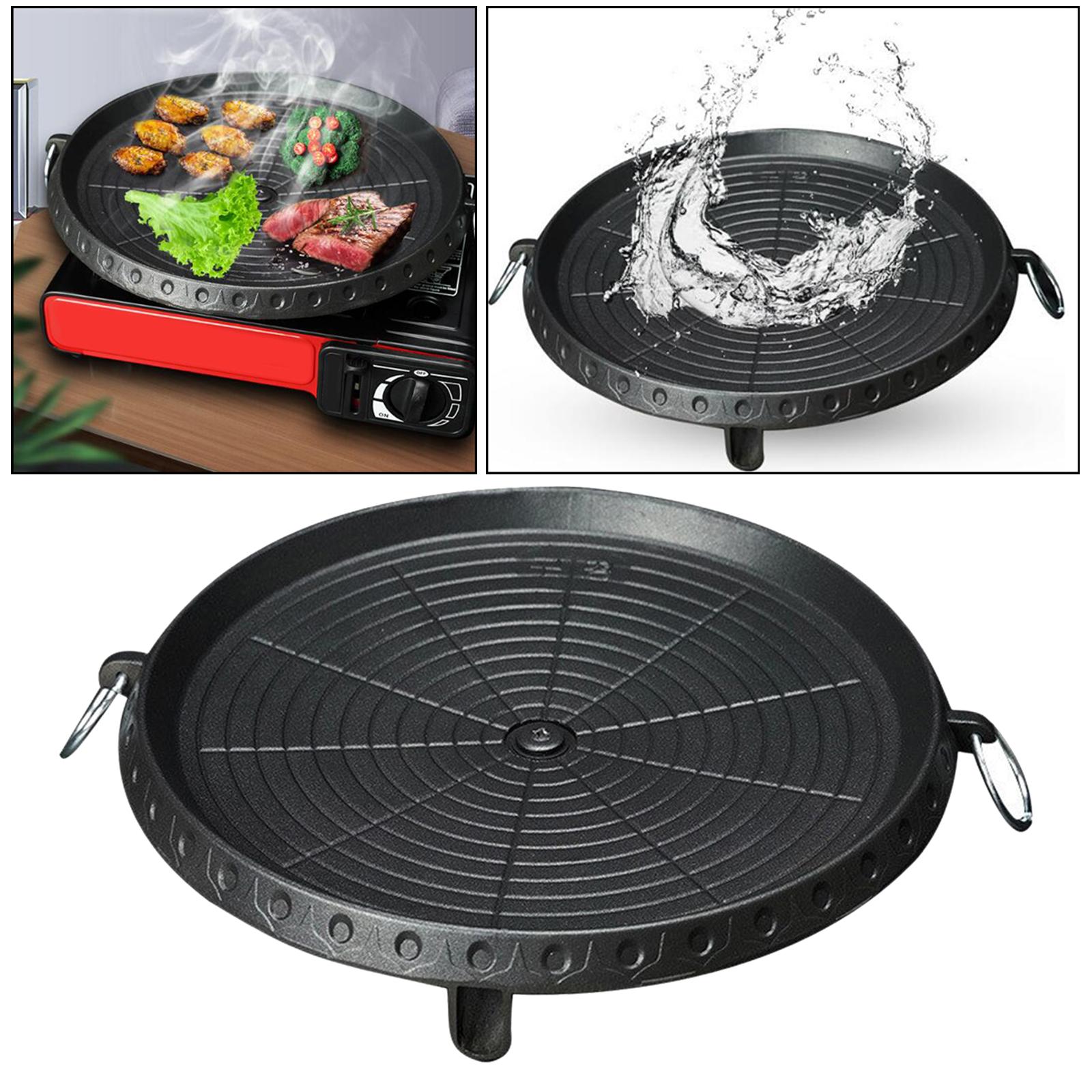 Frying Pan Griddle with Handle Cookware Grill Pan Indoor Outdoor Barbecue Picnic