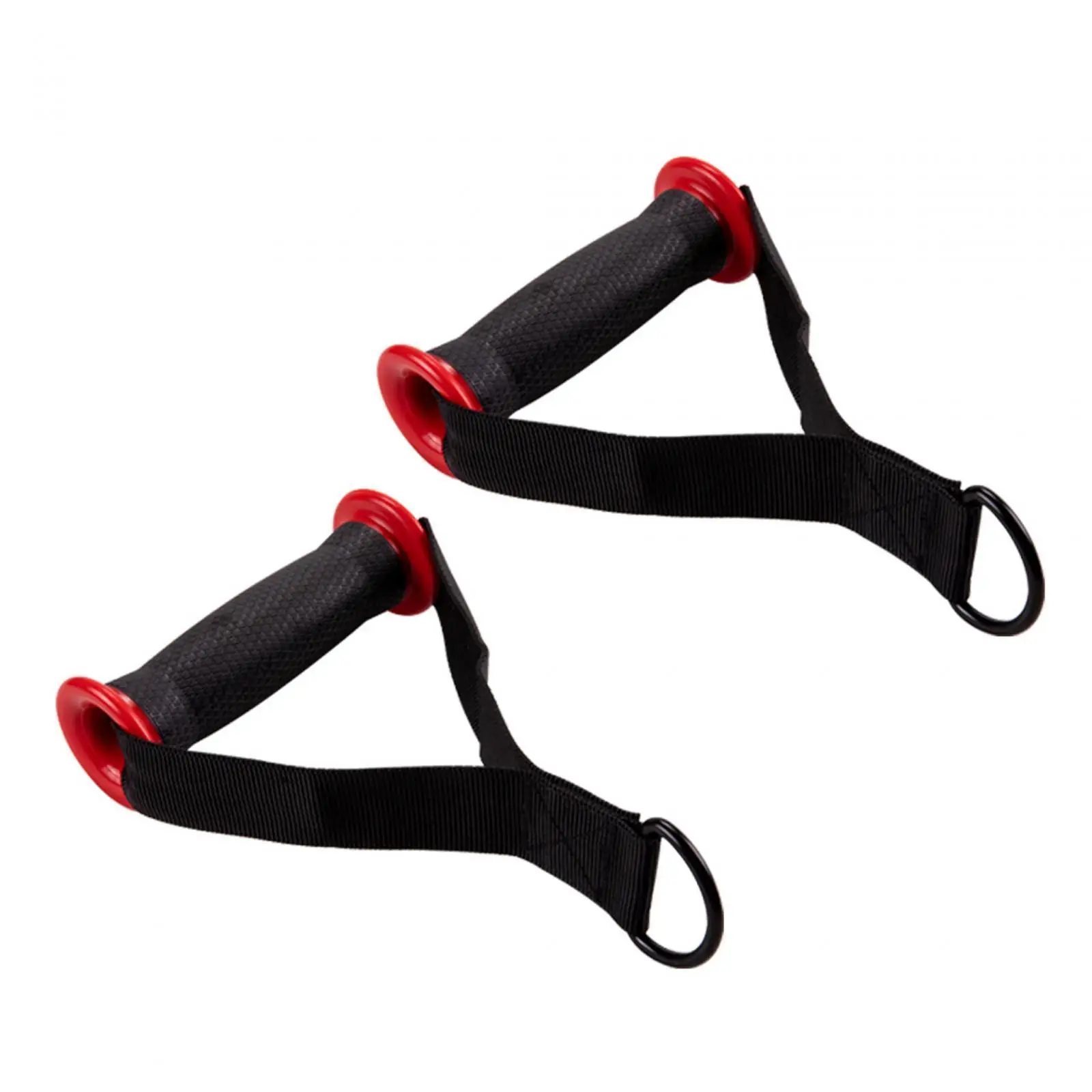 2Pcs Gym Handle Exercise Workout Grips Attachment Stirrup Heavy Duty Lat Row Bar Multi Strength Pull Handles