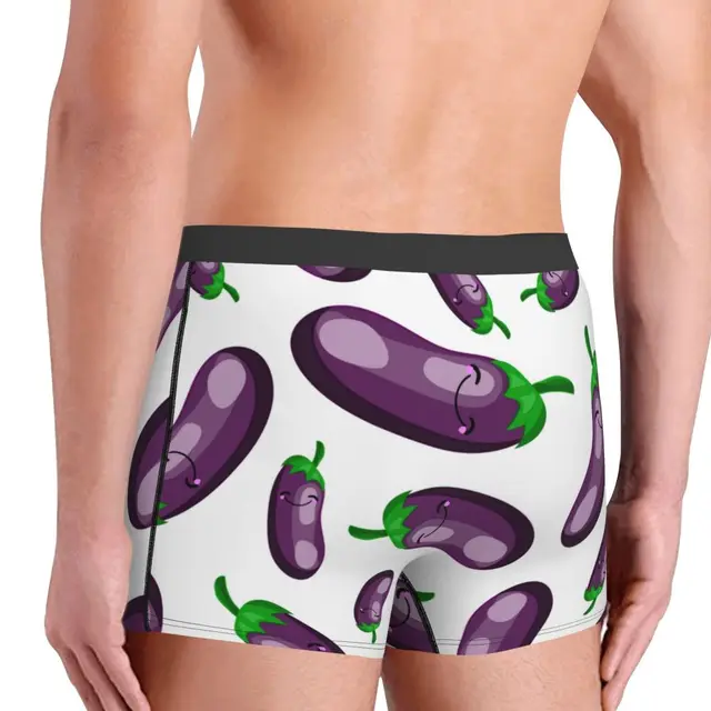 Custom Peach Eggplant Design Breathable Boxer Funny Boxer Briefs