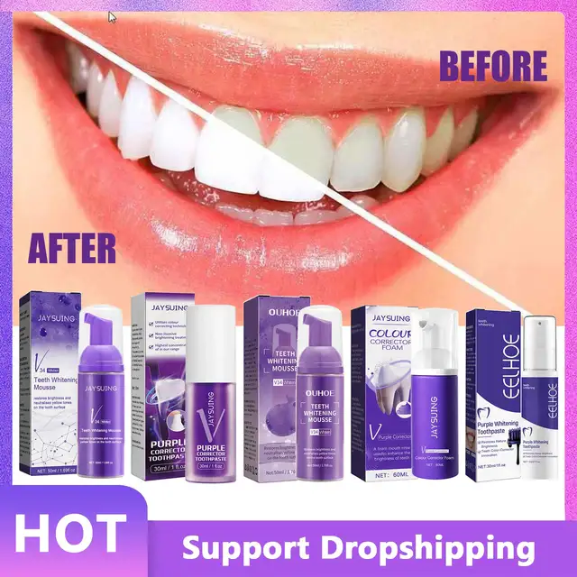 歯のホワイトニング用の紫色の歯磨き粉,スモーク,歯のホワイトニング,口腔衛生 AliExpress Mobile