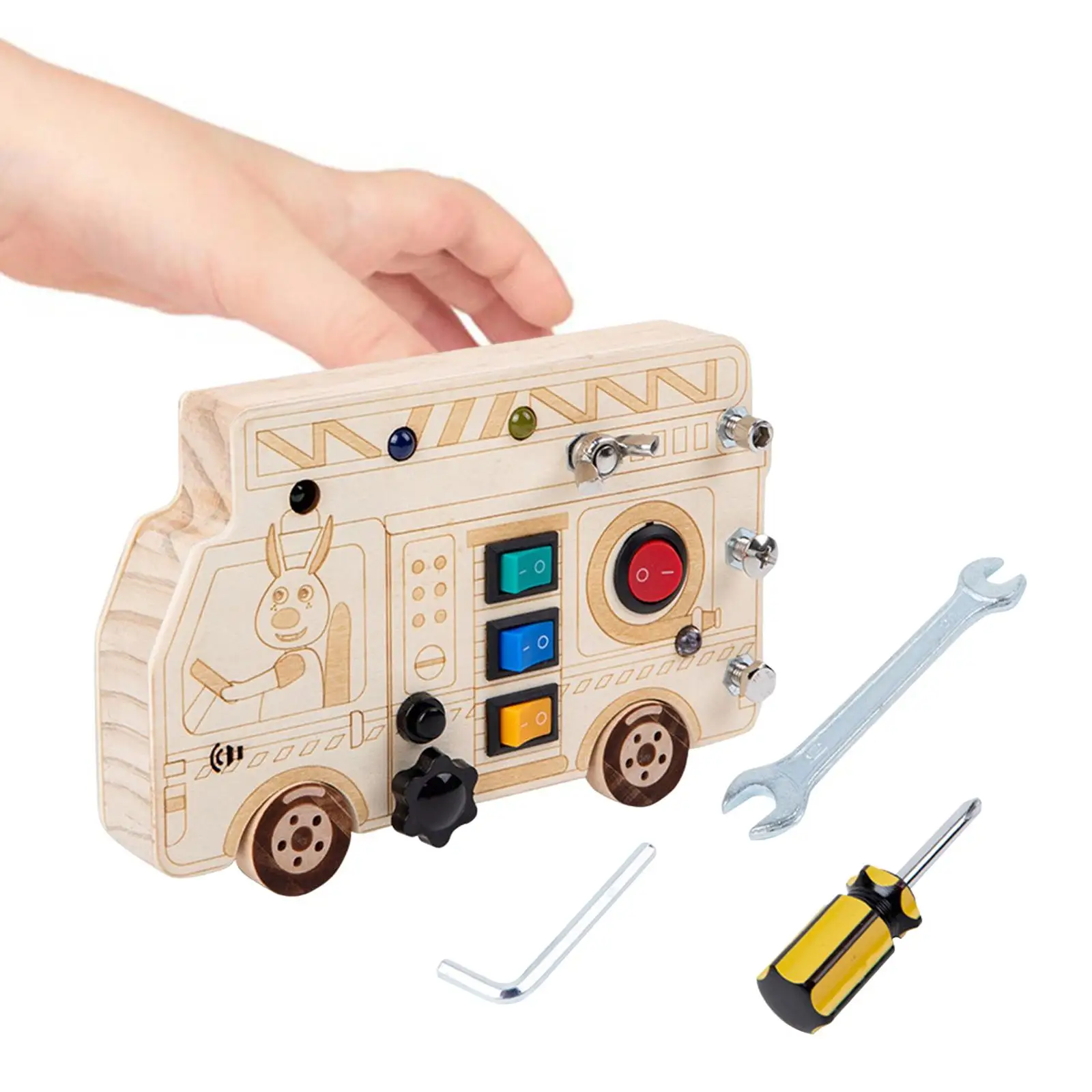Wooden Sensory Board Toy Learning Activities Development Toys with Tools Gifts for Kindergarten Preschool Nursery Girls Boys