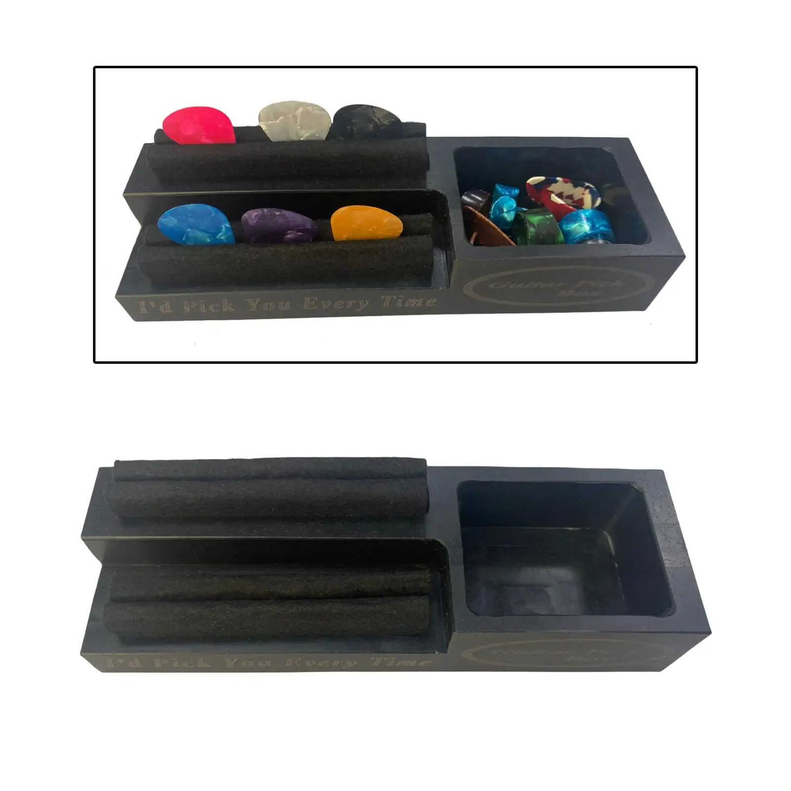 Guitar Picks Spring Clamping Box Space Saving for Cabinet Display Tabletop