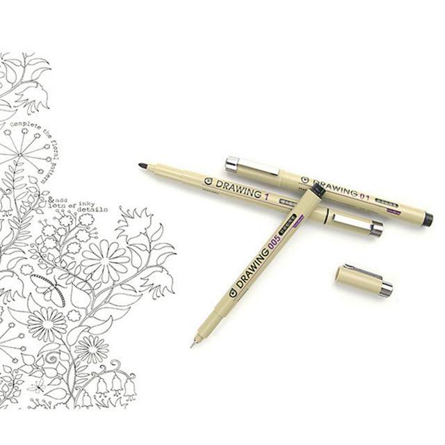 12Pcs Art Drawing Pen Black Sketching Painting Pen Comfortable Grip Clear  Lines Metal Clip Micro Fine Line Drawing Art Pen - AliExpress