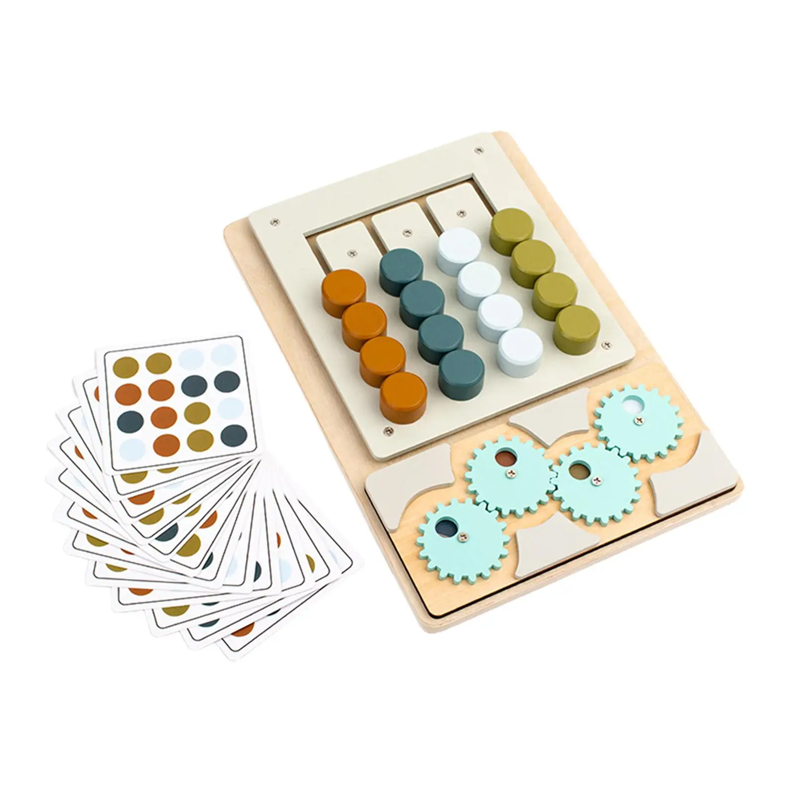 Wooden Sliding Puzzle Color Sorting Memory Game Development Toy Montessori Educational for Boys Girls Birthday Gift Party Favors