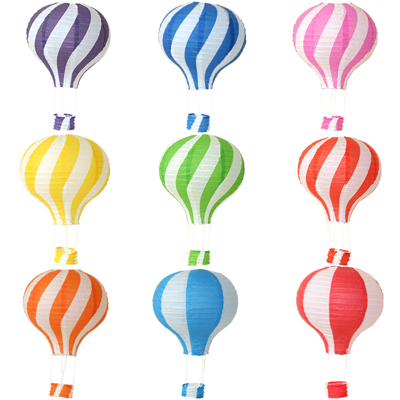 Description Picture 3 of item30cm Hot Air Balloon Park Amusement Park Shopping Mall Kindergarten Decoration Paper Lanterns Wedding Outdoor Folding Decoration