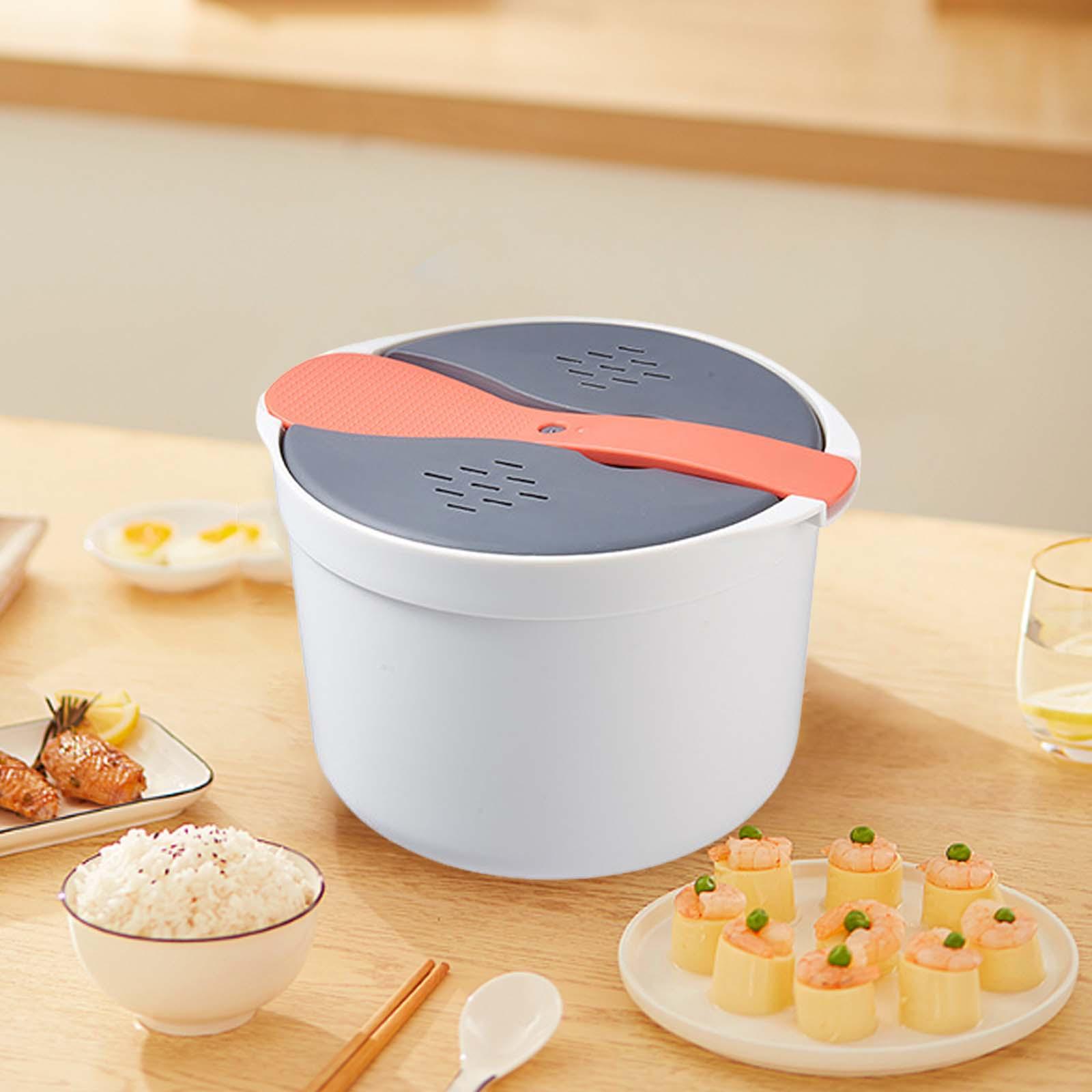 Microwave Pressure Steamer Cooker Cookware with Strainer 2L Microwave Rice Cooker Steamer for Quinoa Potato Rice Vegetables