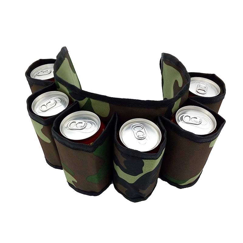Modischer Bierhalter-Gürtel, tragbar, 6 Stück Bier-/Weinflaschen, Getränkedosen, Trink-Gürteltasche, ideal für Partys, Camping und Outdoor – Detail 6